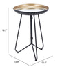 Foley Accent Table Gold & Black - Cozy Roots Decor