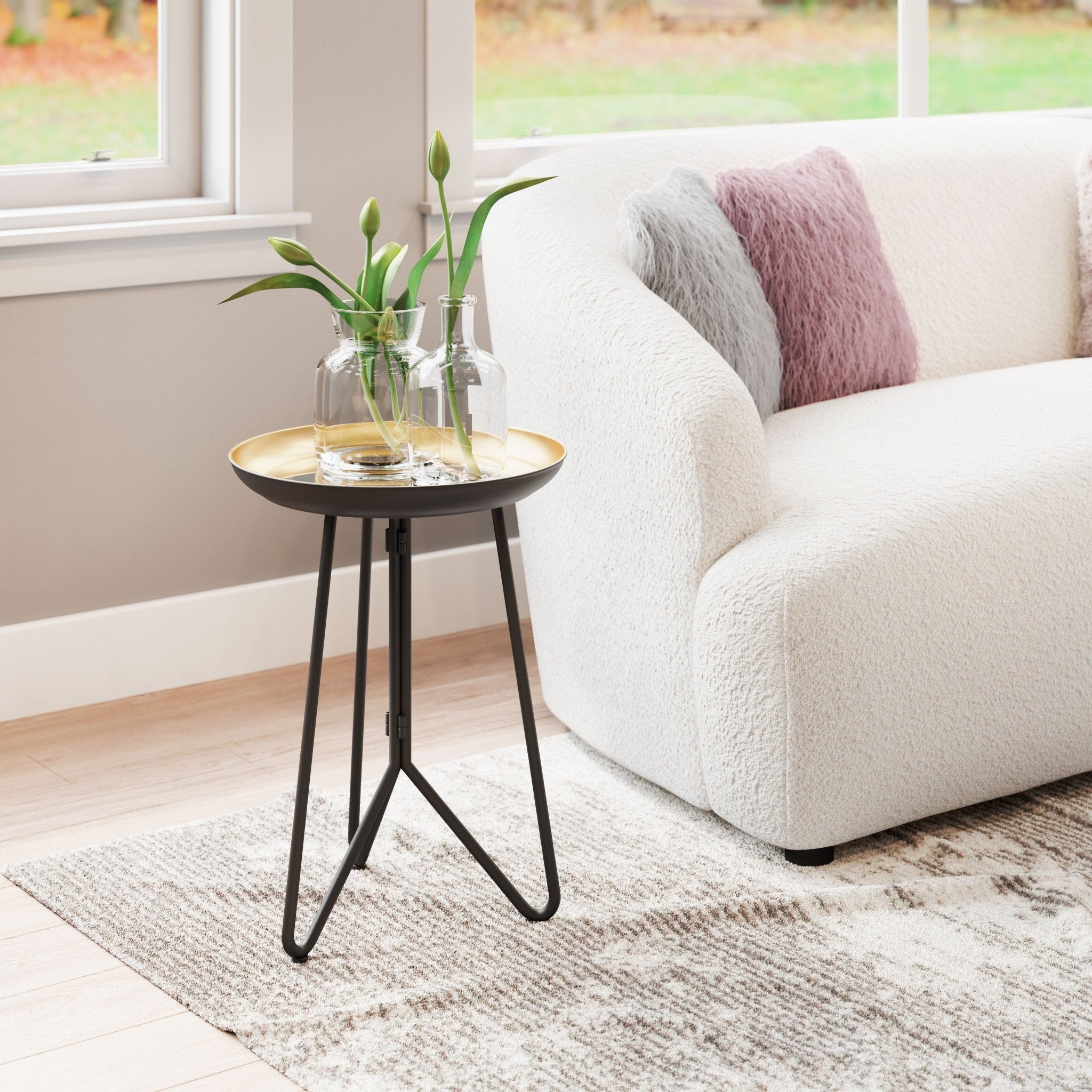 Foley Accent Table Gold & Black - Cozy Roots Decor