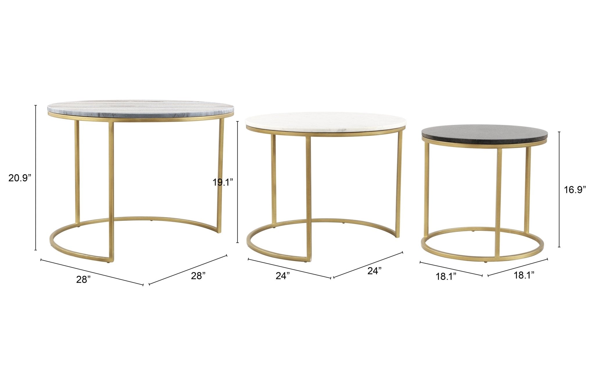 Franco Nesting Tables (3 - Piece) Multicolor - Cozy Roots Decor