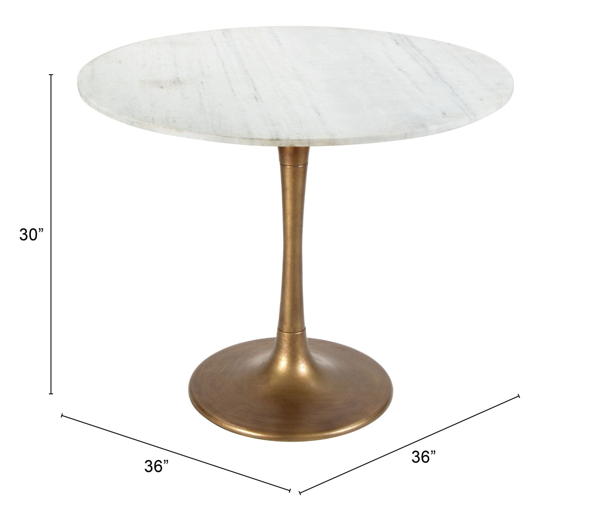 Fullerton Dining Table White & Gold - Cozy Roots Decor