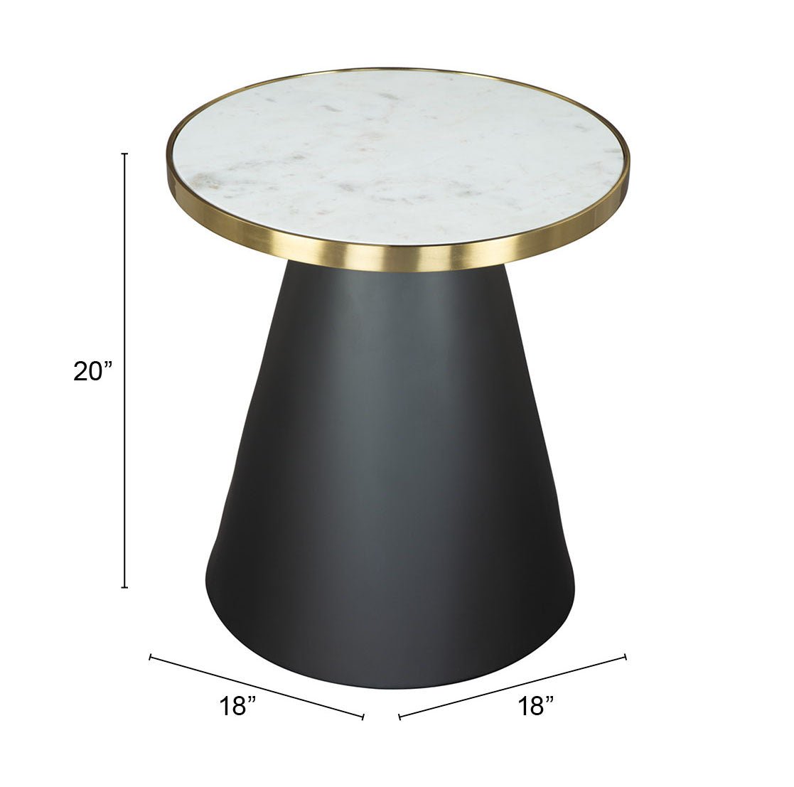 Fusion Side Table White, Gold & Black - Cozy Roots Decor