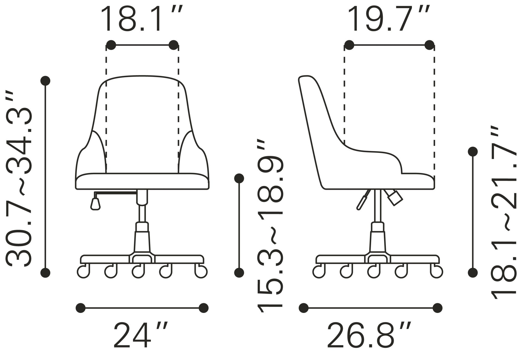 Gables Office Chair Brown - Cozy Roots Decor