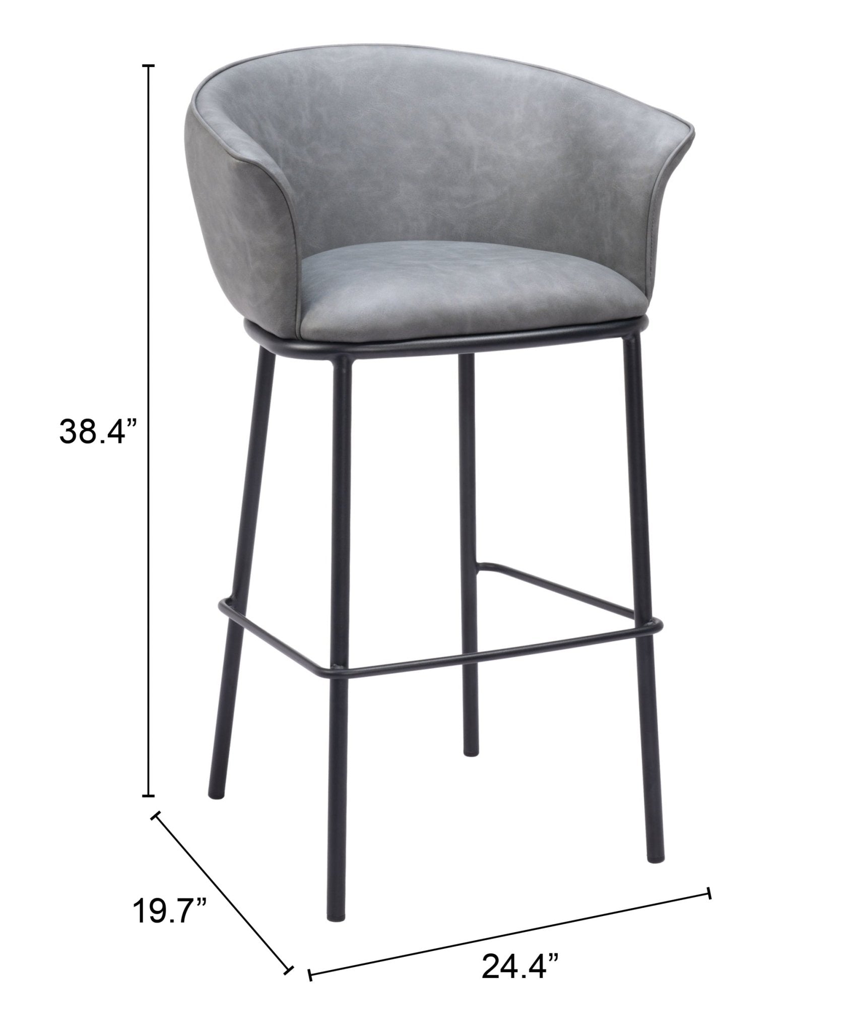 Garston Barstool Gray - Cozy Roots Decor
