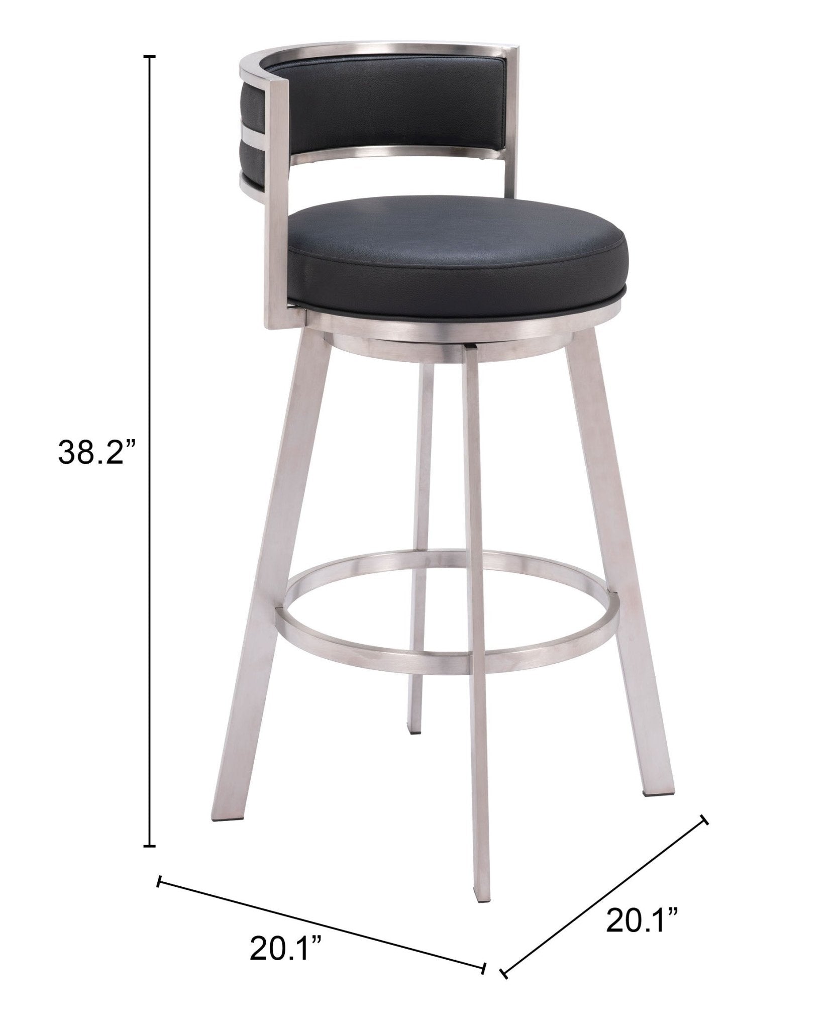 Gimsby Swivel Barstool Black - Cozy Roots Decor