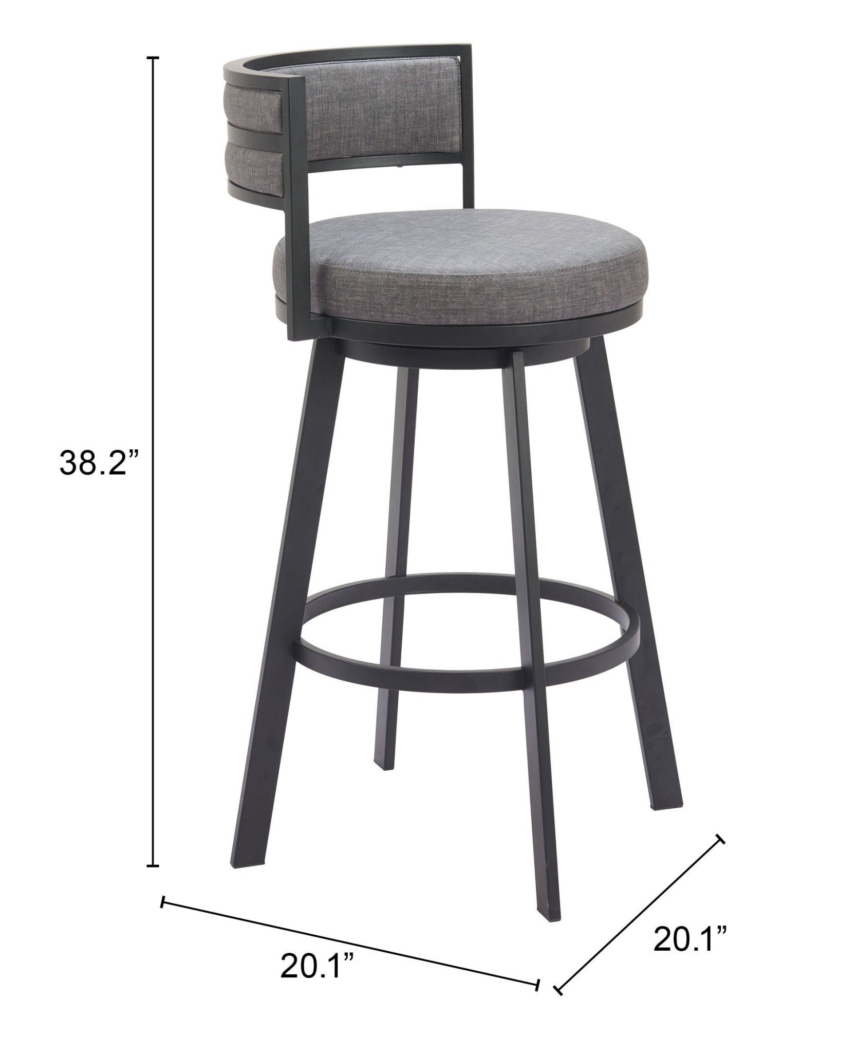 Gimsby Swivel Barstool Gray - Cozy Roots Decor
