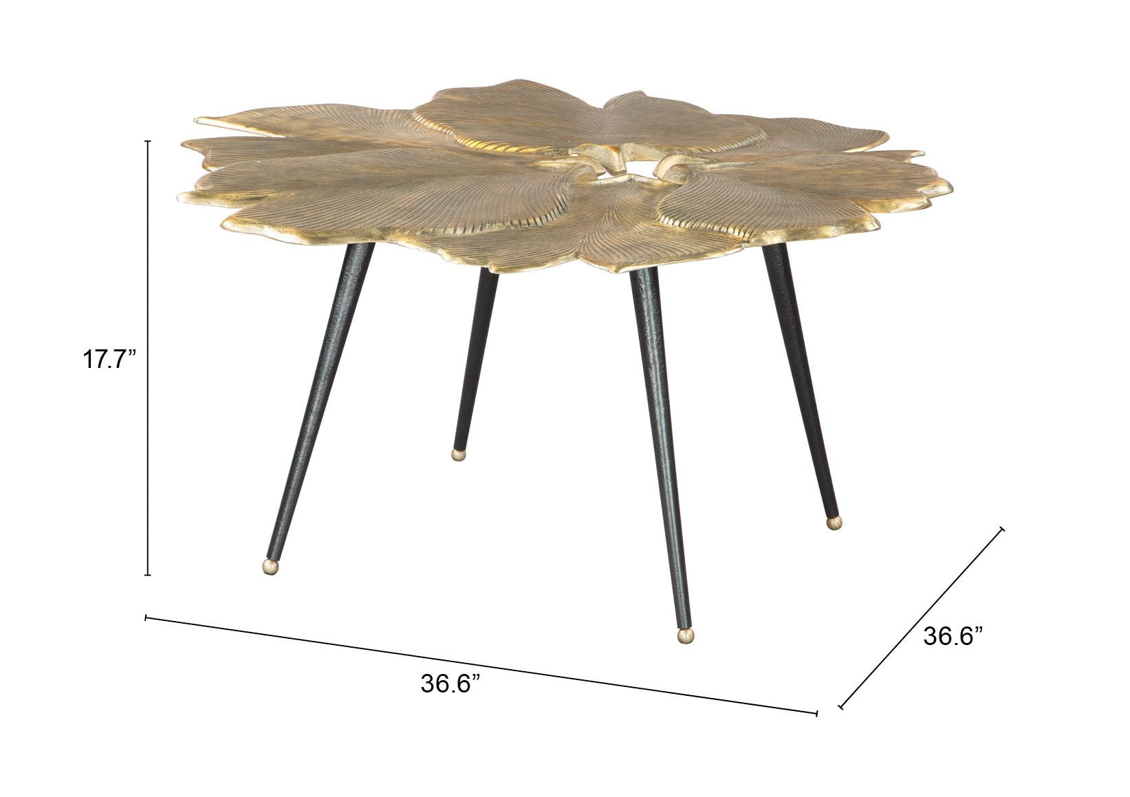 Gingko Coffee Table Antique Brass - Cozy Roots Decor