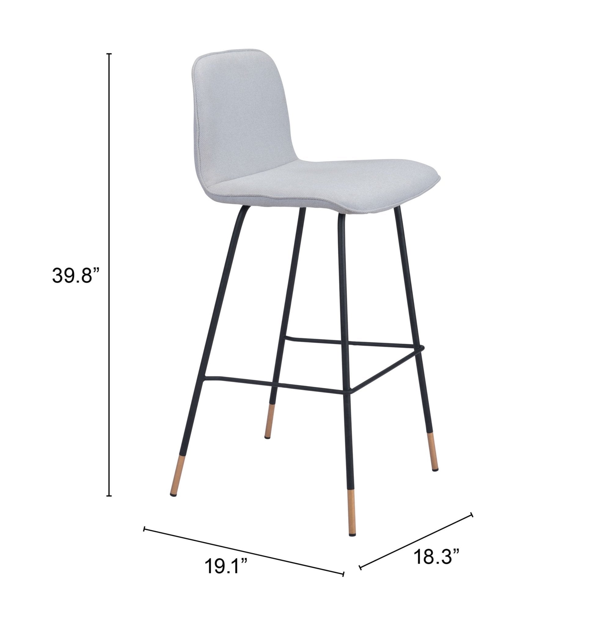 Gironde Barstool Light Gray - Cozy Roots Decor