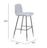 Gironde Barstool Light Gray - Cozy Roots Decor