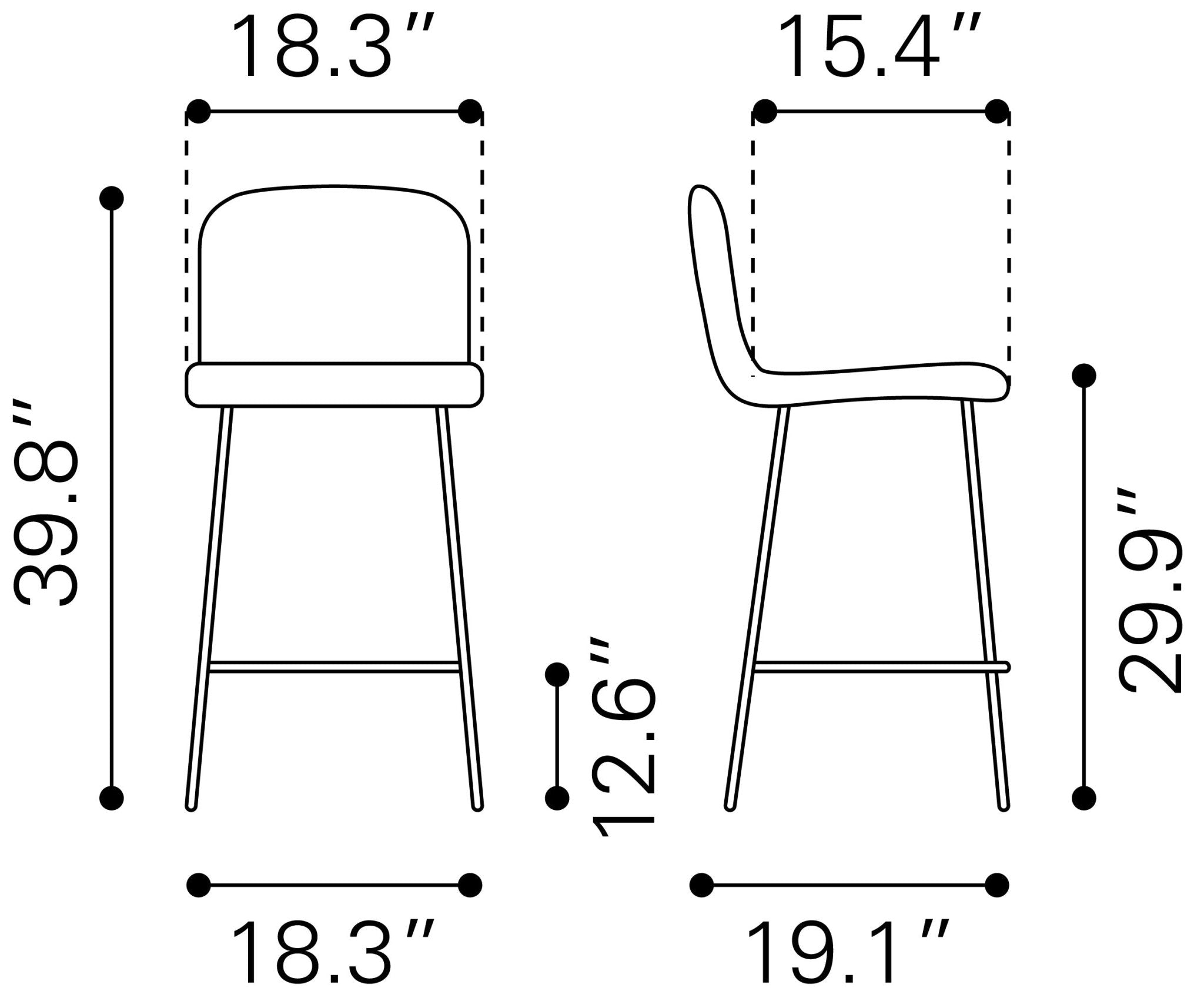 Gironde Barstool Light Gray - Cozy Roots Decor