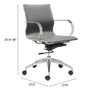 Glider Low Back Office Chair Gray - Cozy Roots Decor