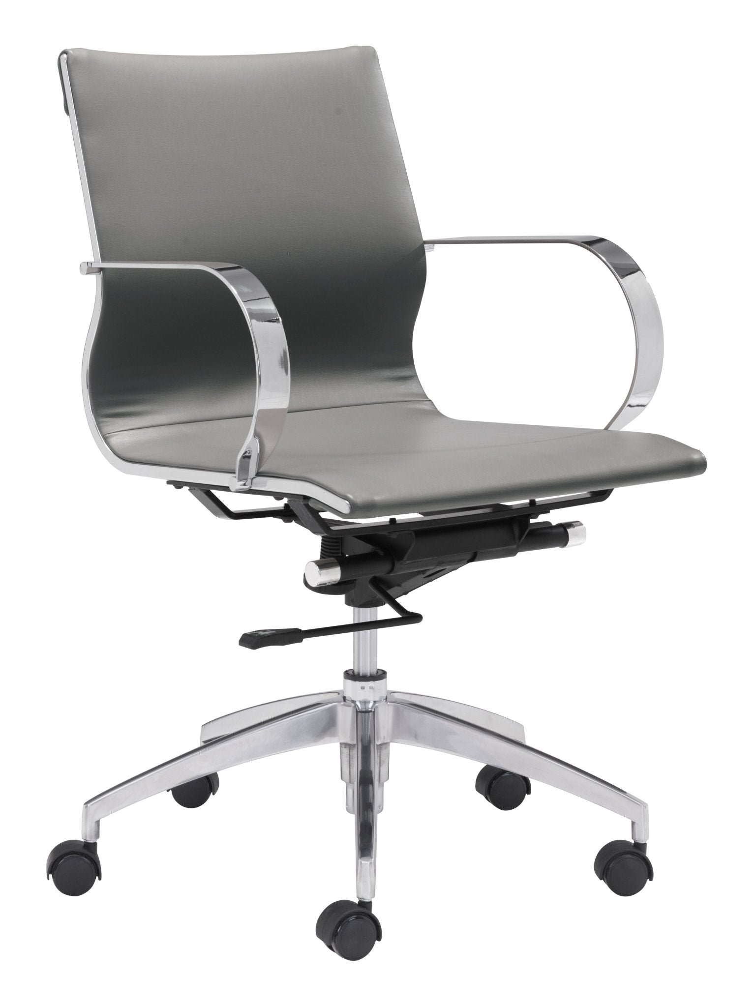 Glider Low Back Office Chair Gray - Cozy Roots Decor