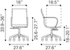 Glider Low Back Office Chair Gray - Cozy Roots Decor
