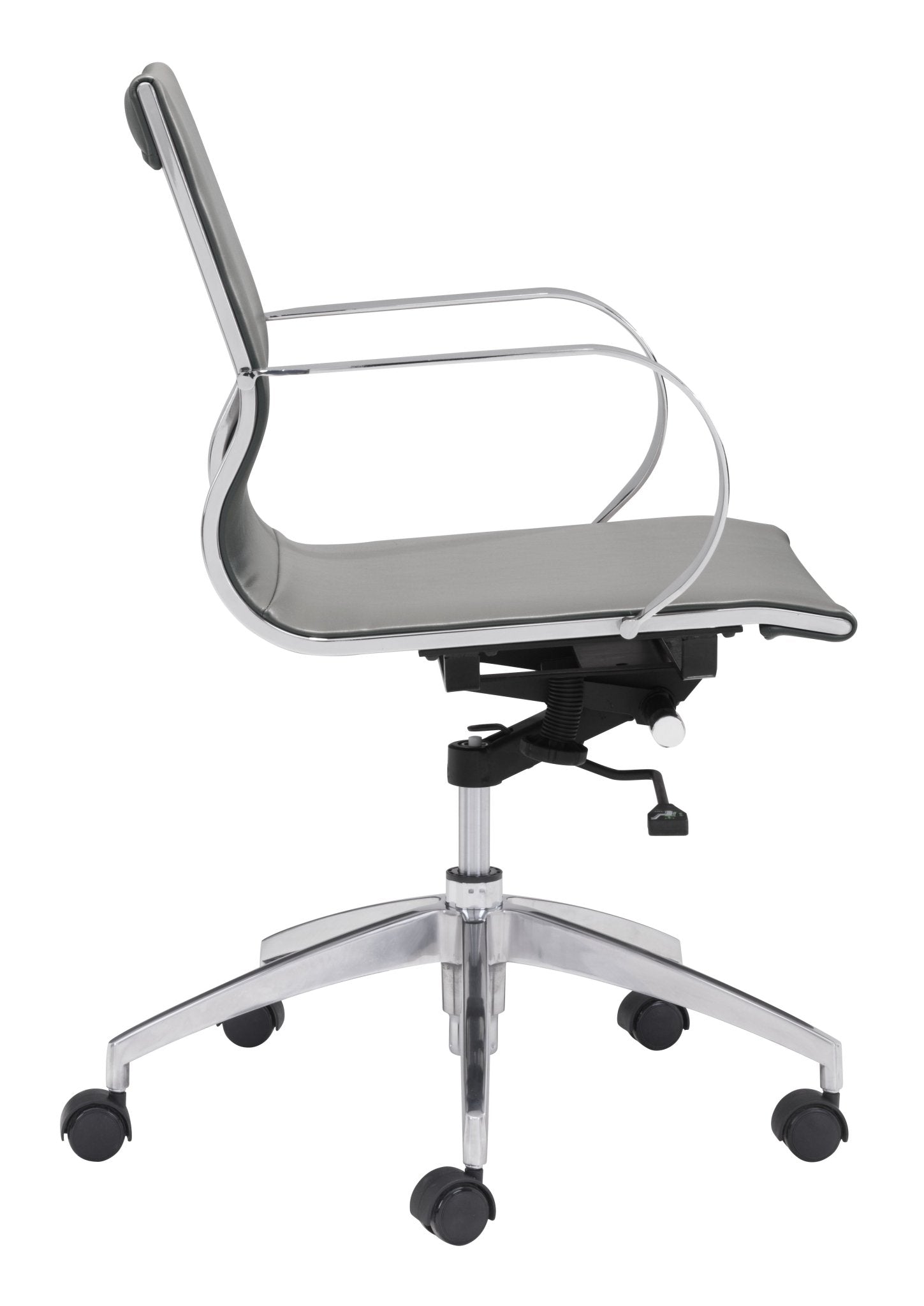 Glider Low Back Office Chair Gray - Cozy Roots Decor