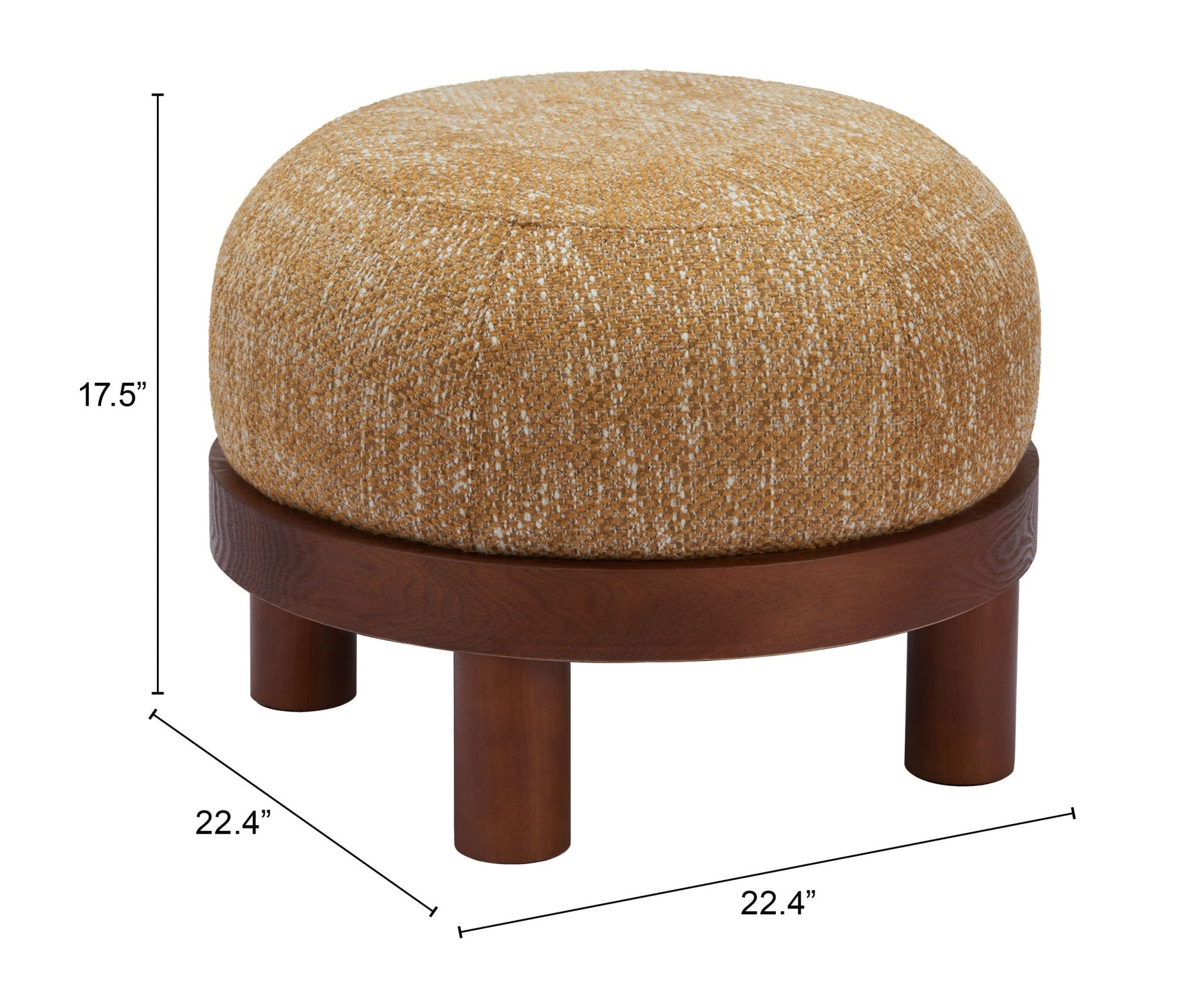Gome Ottoman Oat Yellow - Cozy Roots Decor