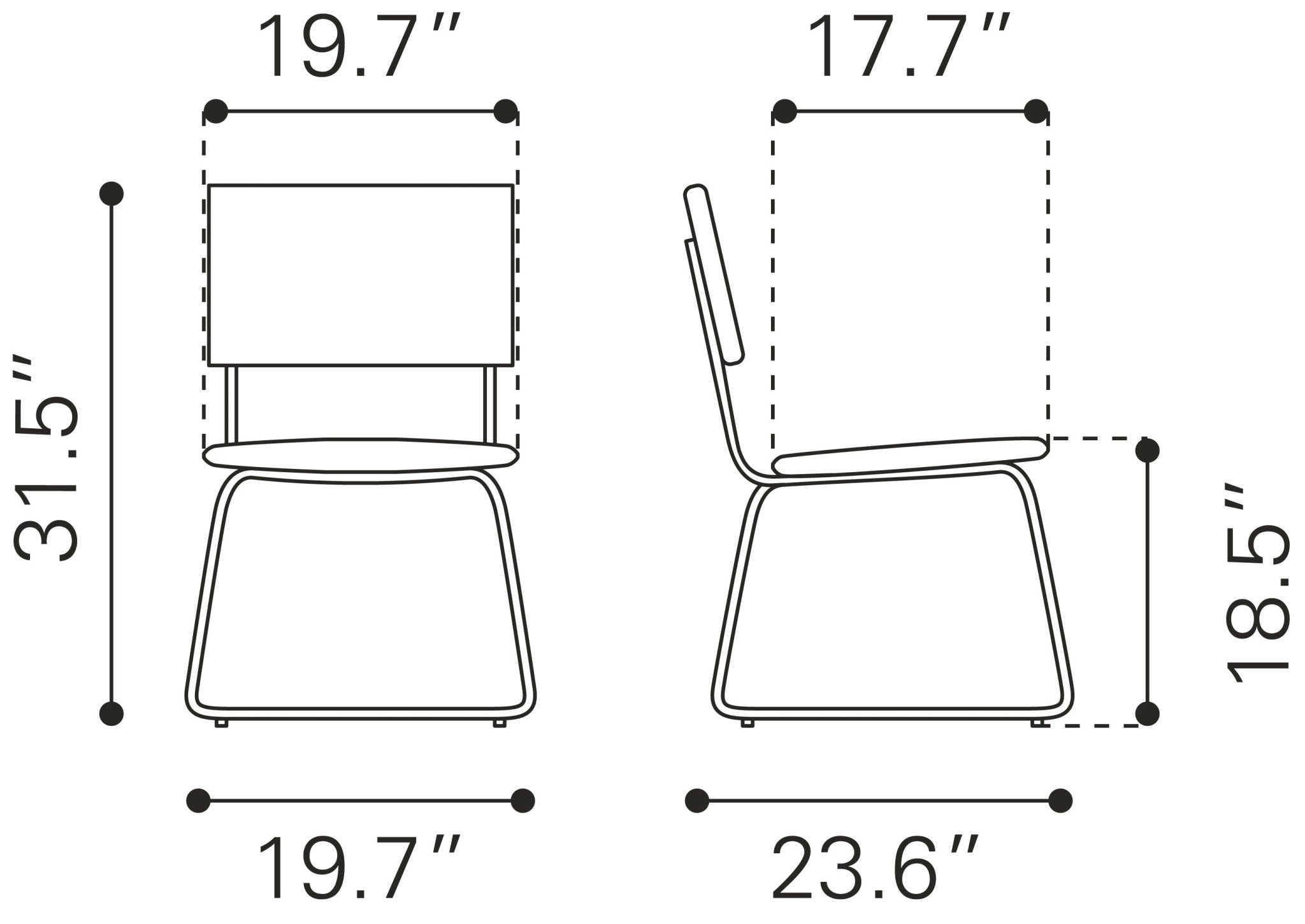 Grantham Dining Chair (Set of 2) Vintage Gray - Cozy Roots Decor