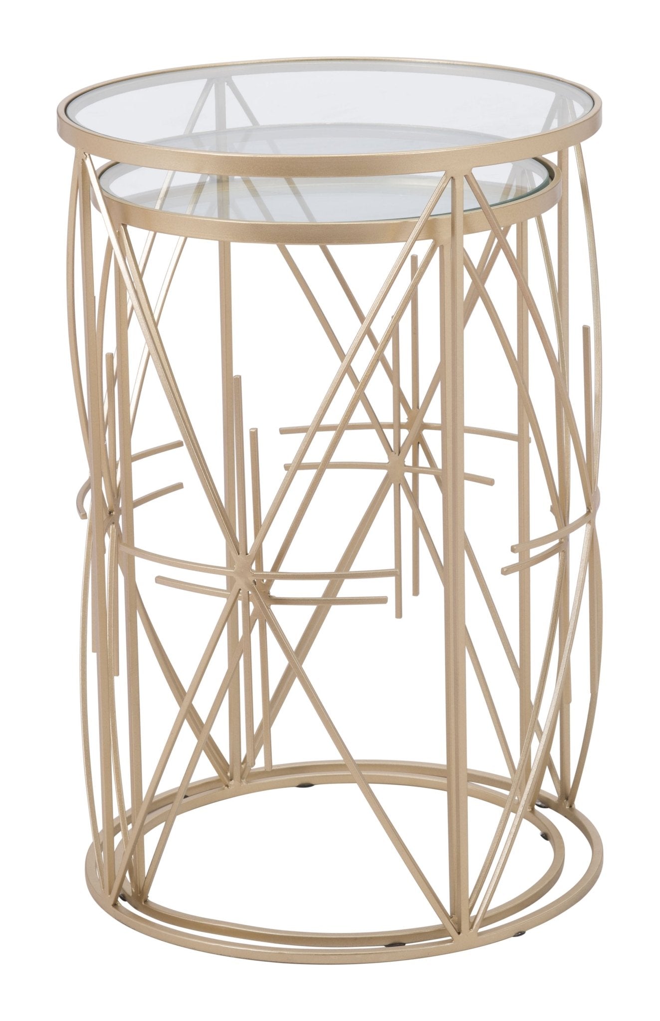 Hadrian Side Table Set (2 - Piece) Gold - Cozy Roots Decor