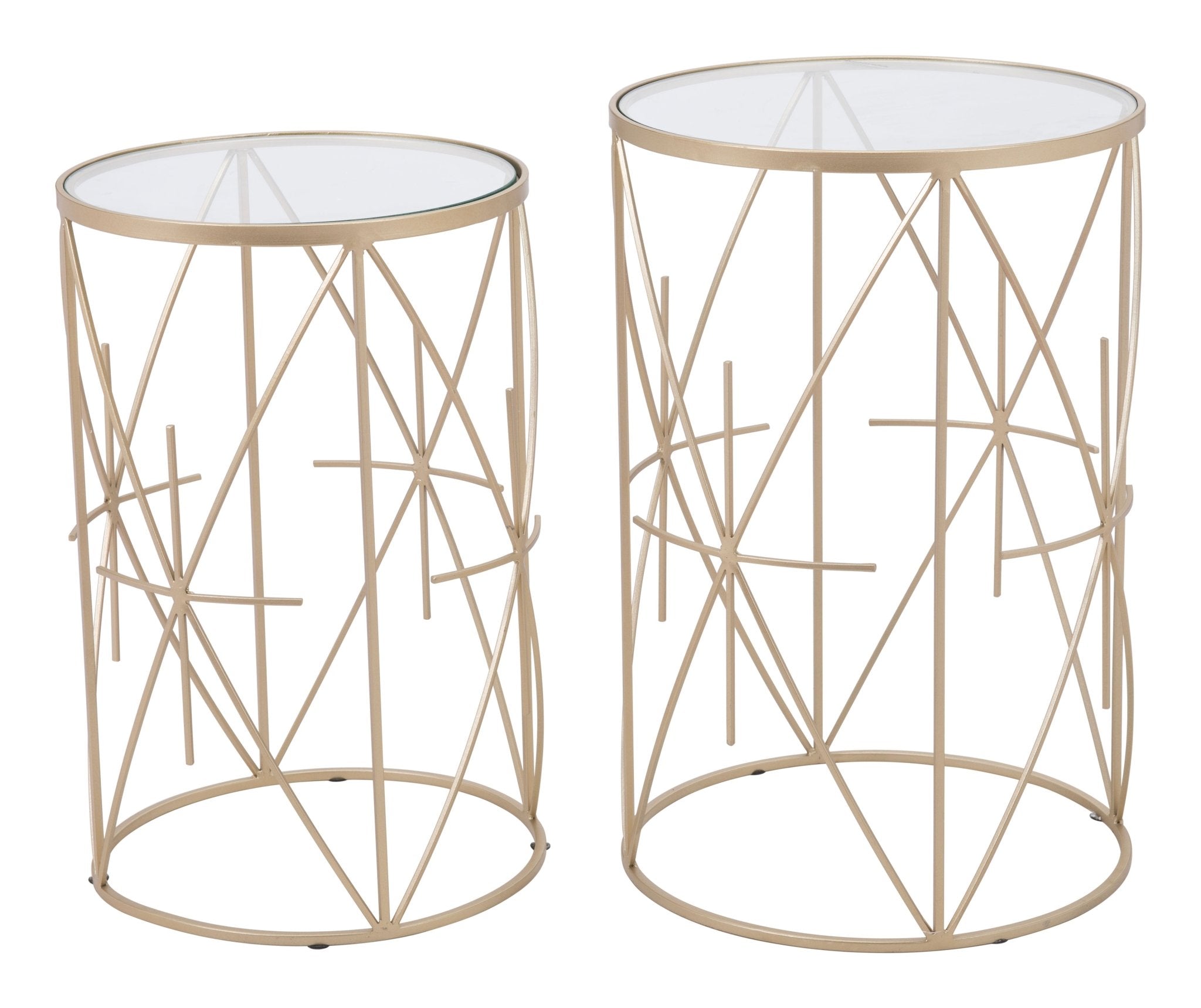 Hadrian Side Table Set (2 - Piece) Gold - Cozy Roots Decor