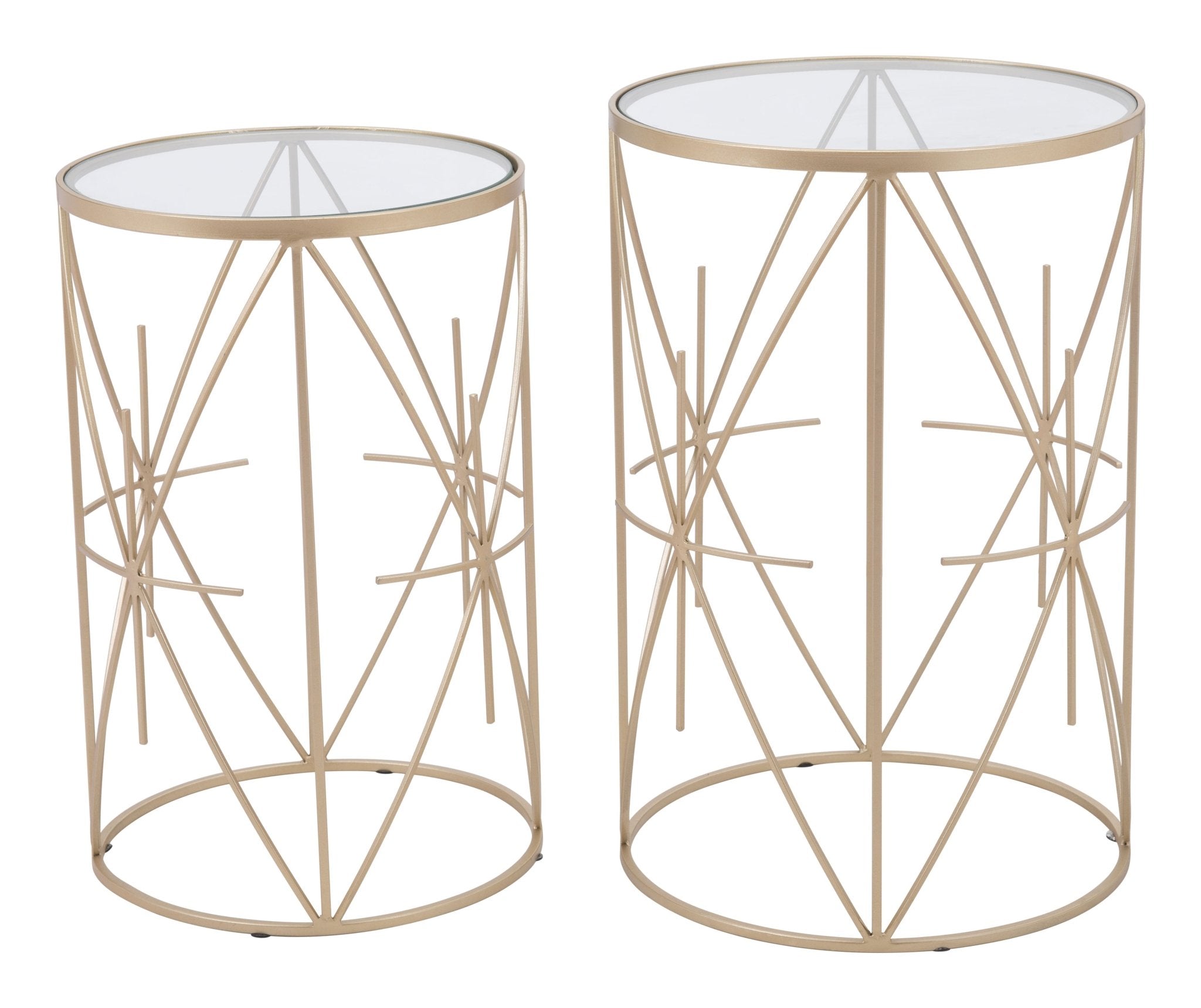 Hadrian Side Table Set (2 - Piece) Gold - Cozy Roots Decor