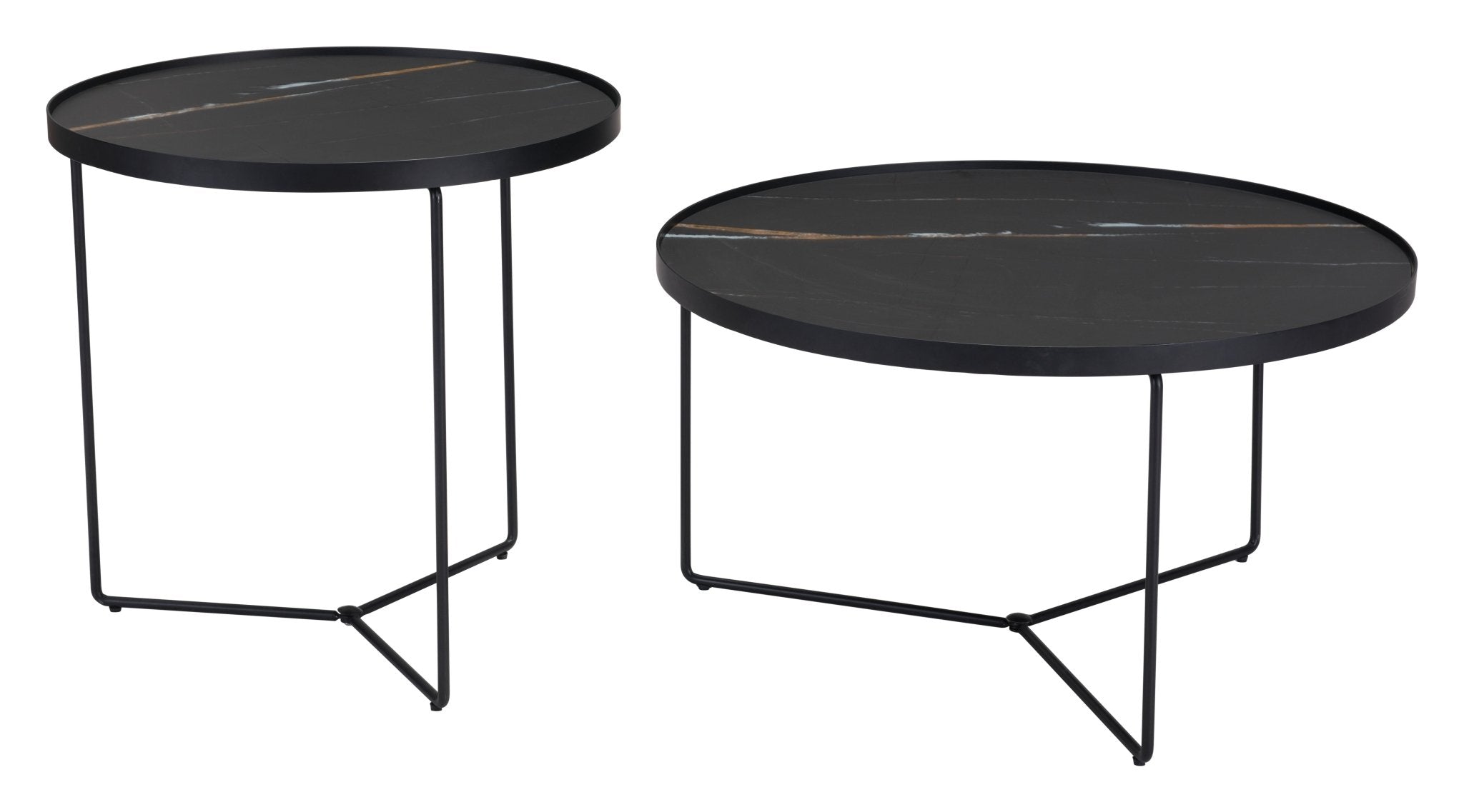 Harrison Coffee Table Set (2 - Piece) Black - Cozy Roots Decor