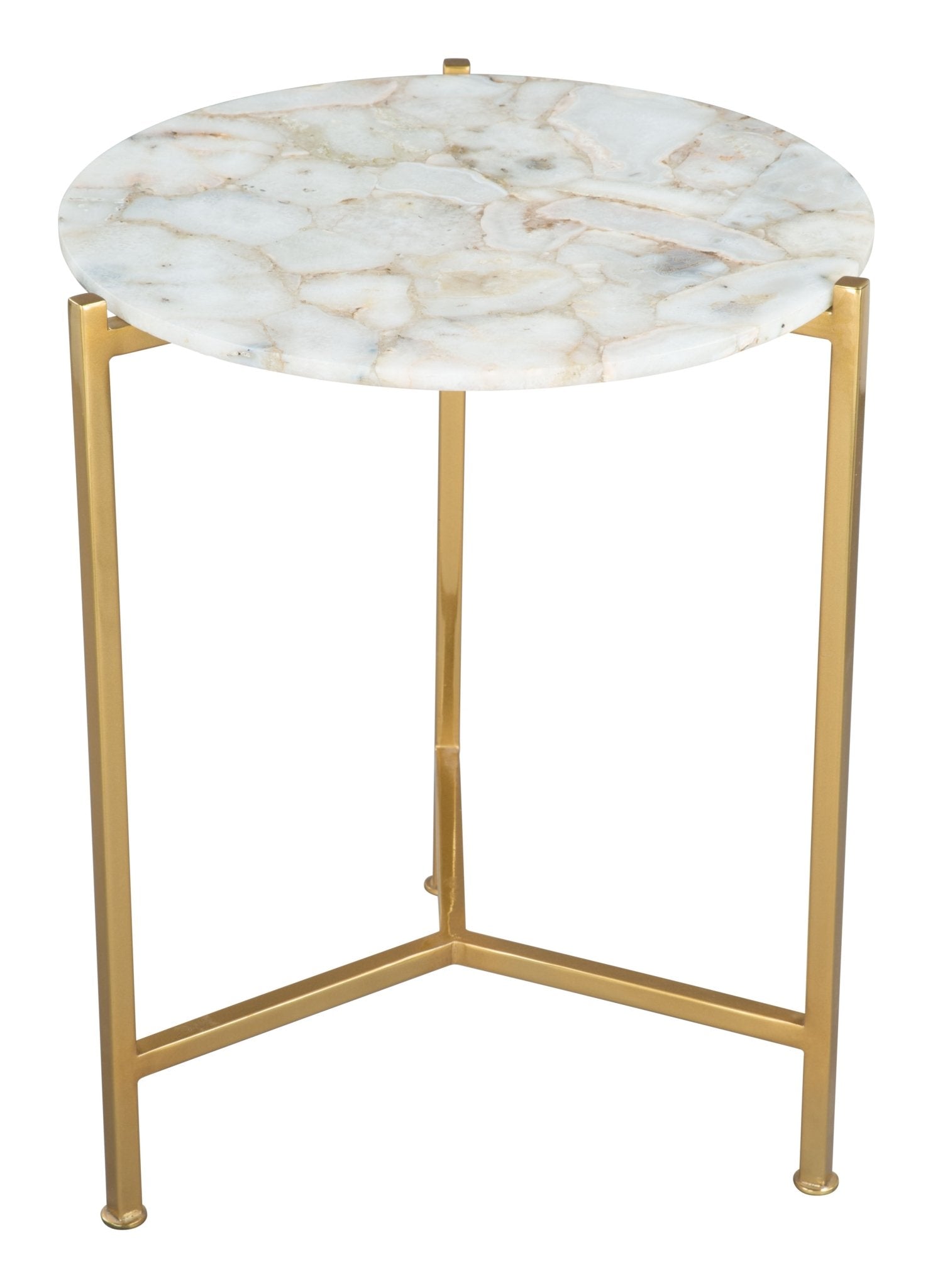 Haru Side Table White & Gold - Cozy Roots Decor
