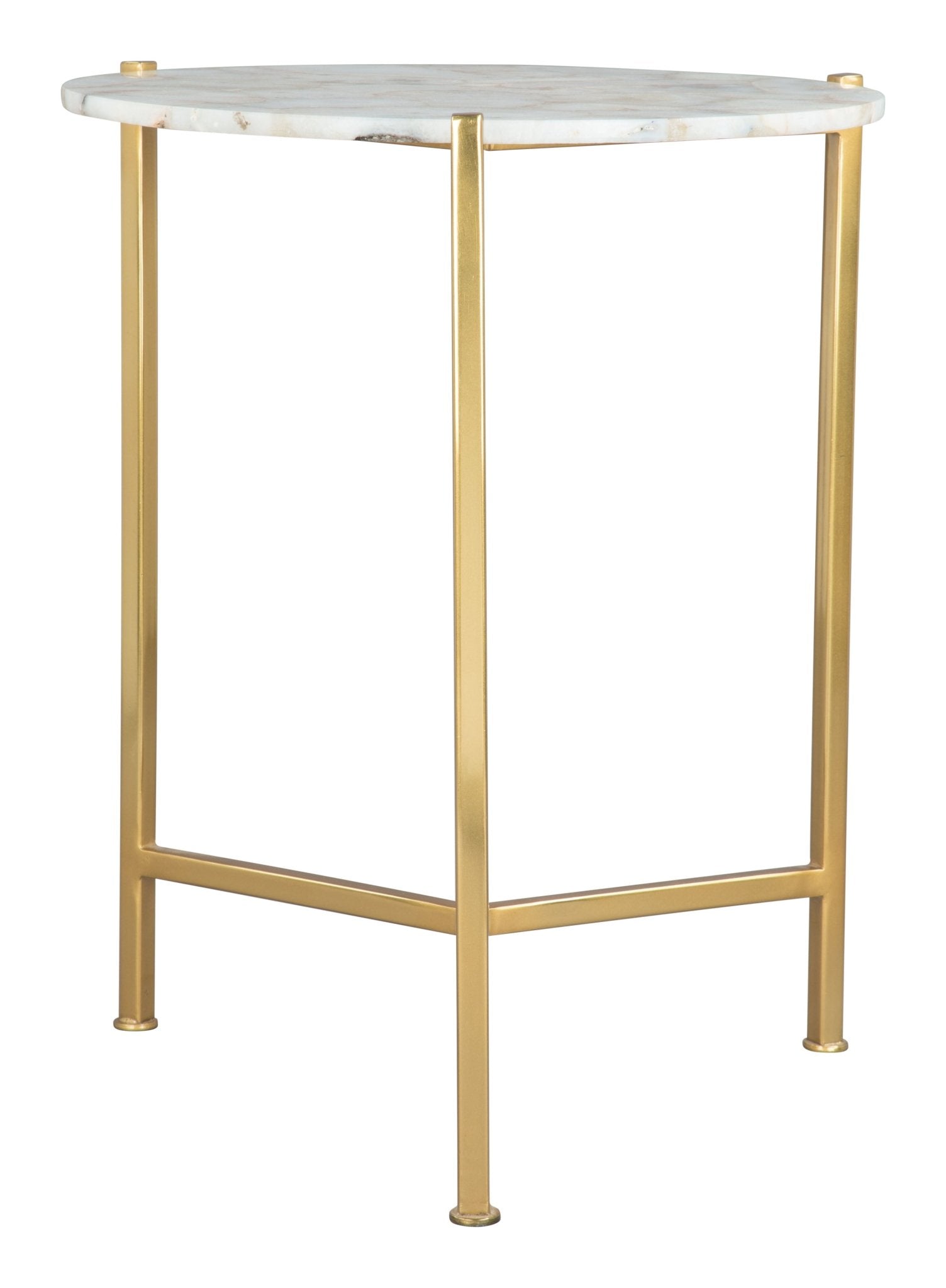 Haru Side Table White & Gold - Cozy Roots Decor