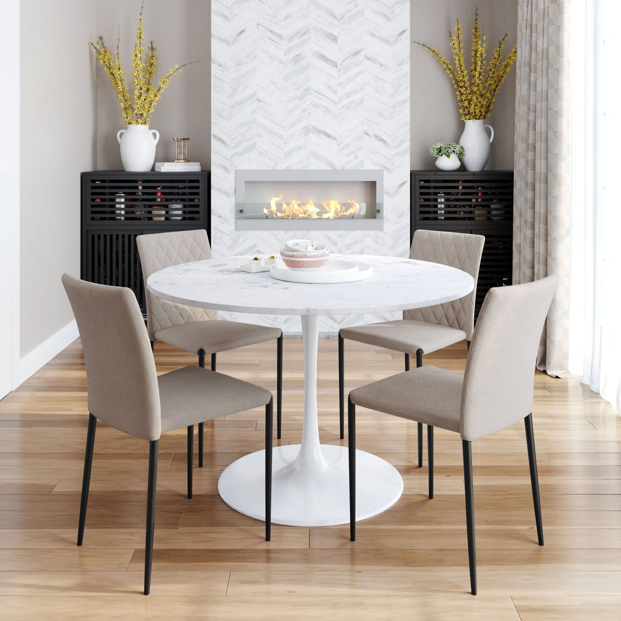 Harve Dining Chair (Set of 2) Beige - Cozy Roots Decor