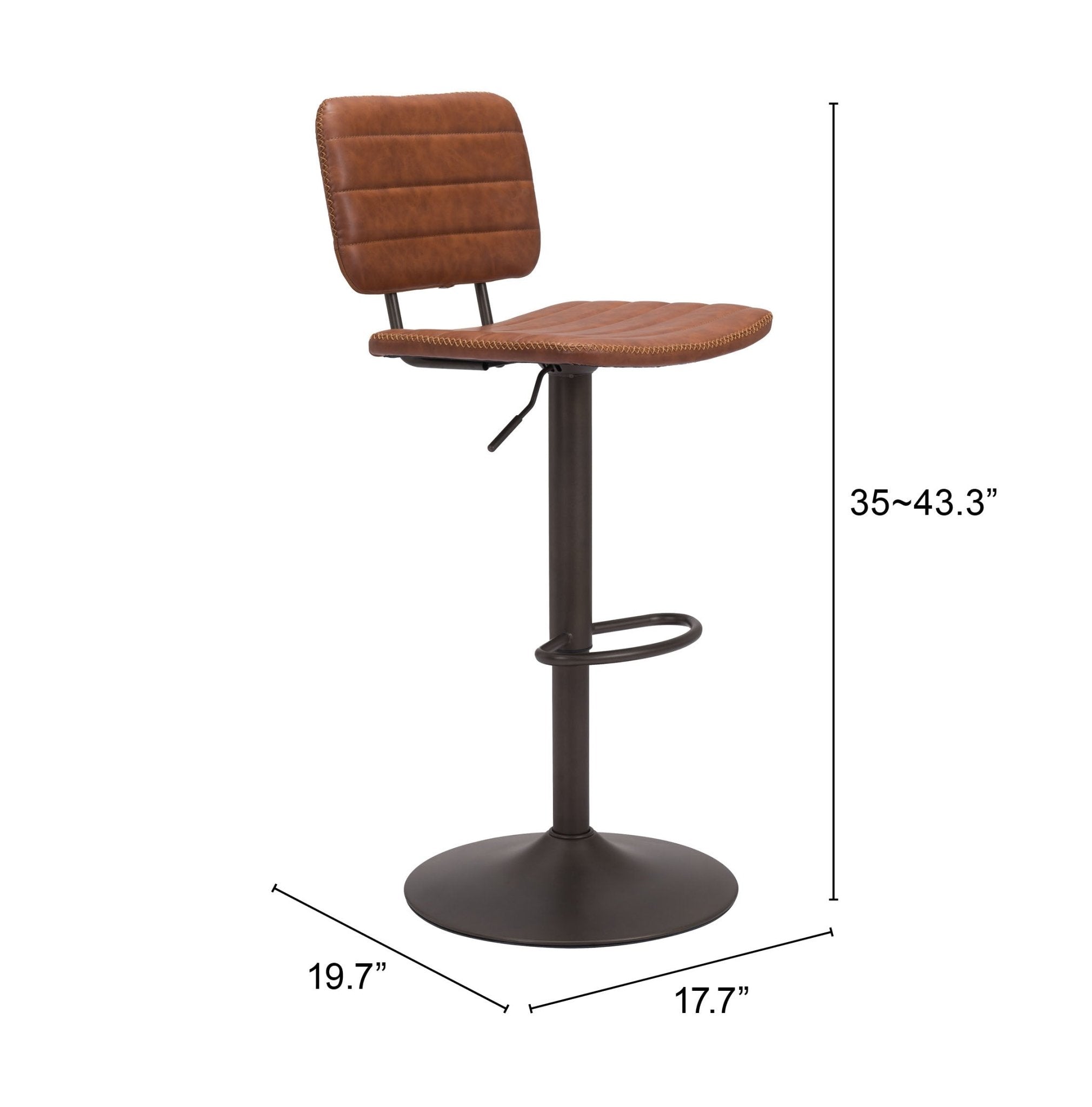 Holden Barstool Vintage Brown & Dark Bronze - Cozy Roots Decor