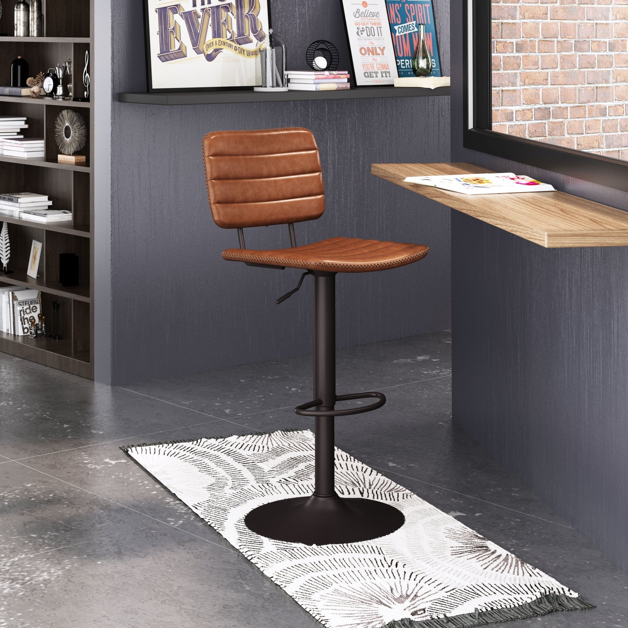 Holden Barstool Vintage Brown & Dark Bronze - Cozy Roots Decor