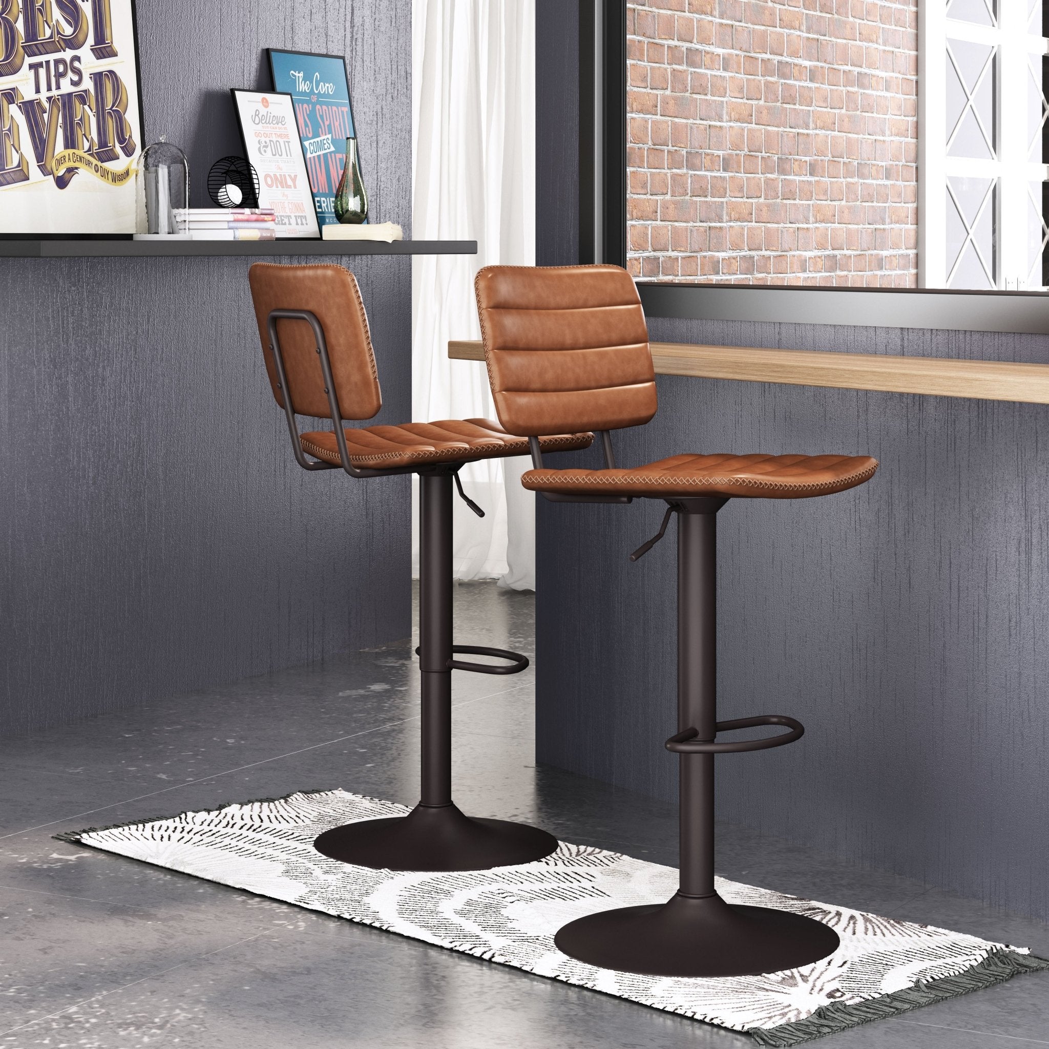 Holden Barstool Vintage Brown & Dark Bronze - Cozy Roots Decor