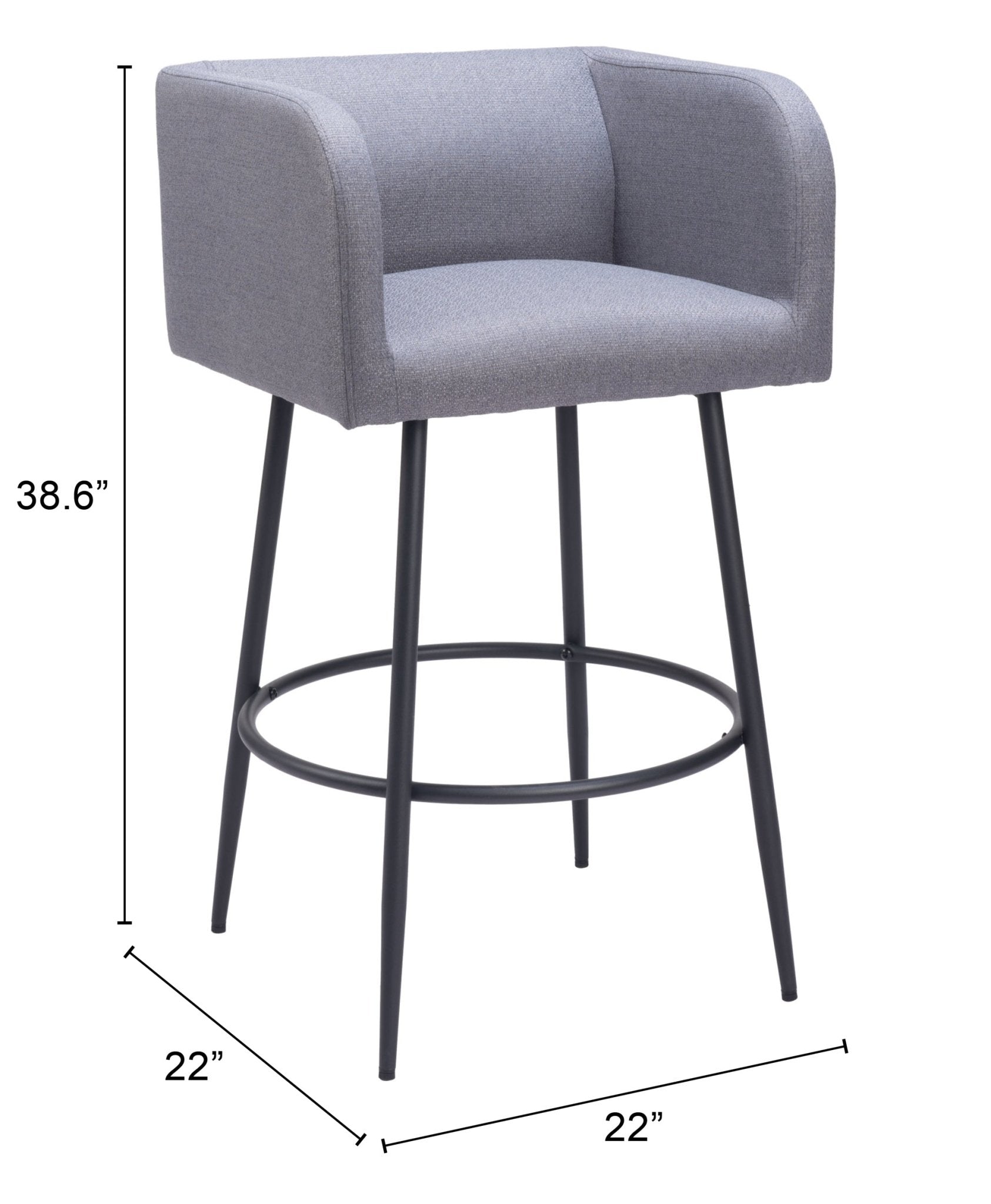 Horbat Barstool (Set of 2) Gray - Cozy Roots Decor