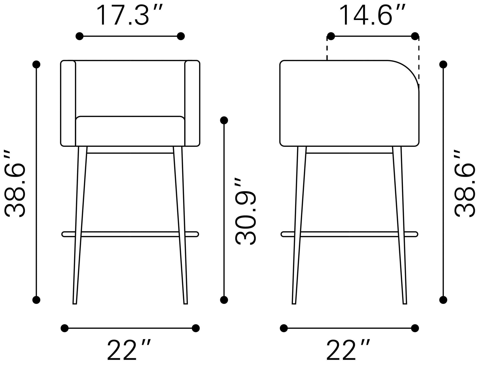Horbat Barstool (Set of 2) Gray - Cozy Roots Decor