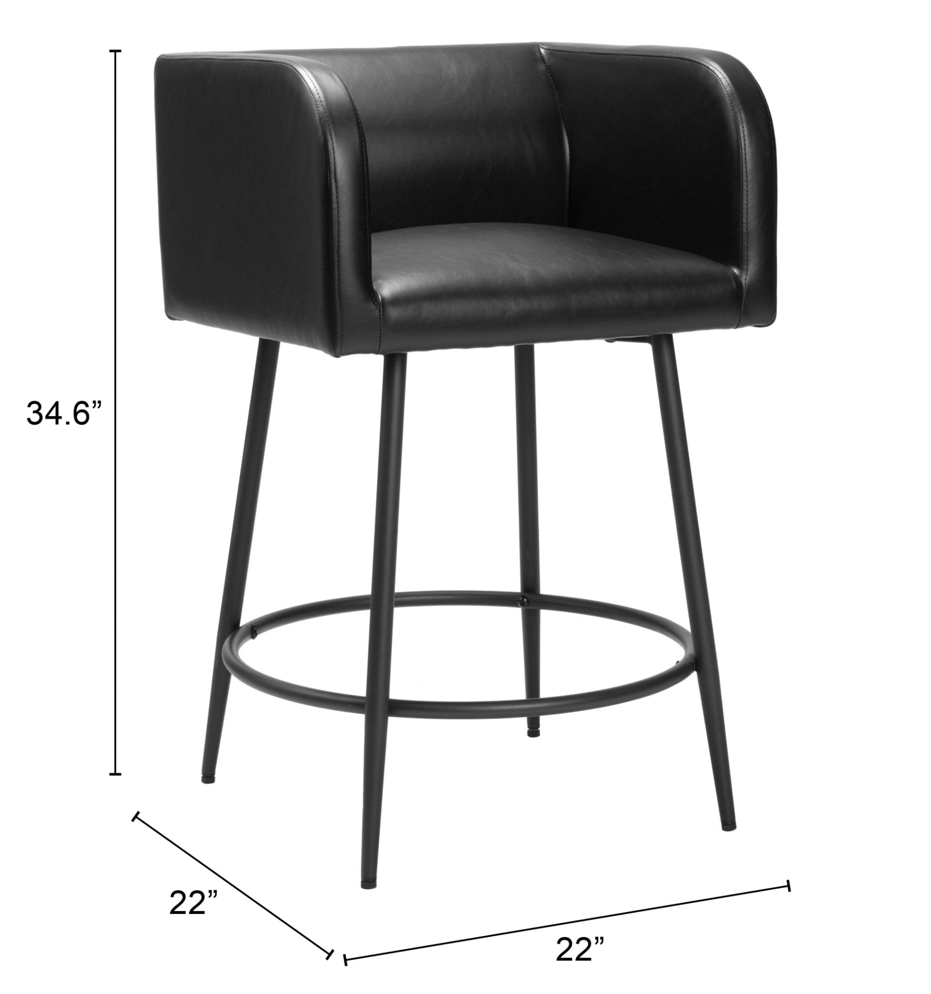 Horbat Counter Stool (Set of 2) Black - Cozy Roots Decor