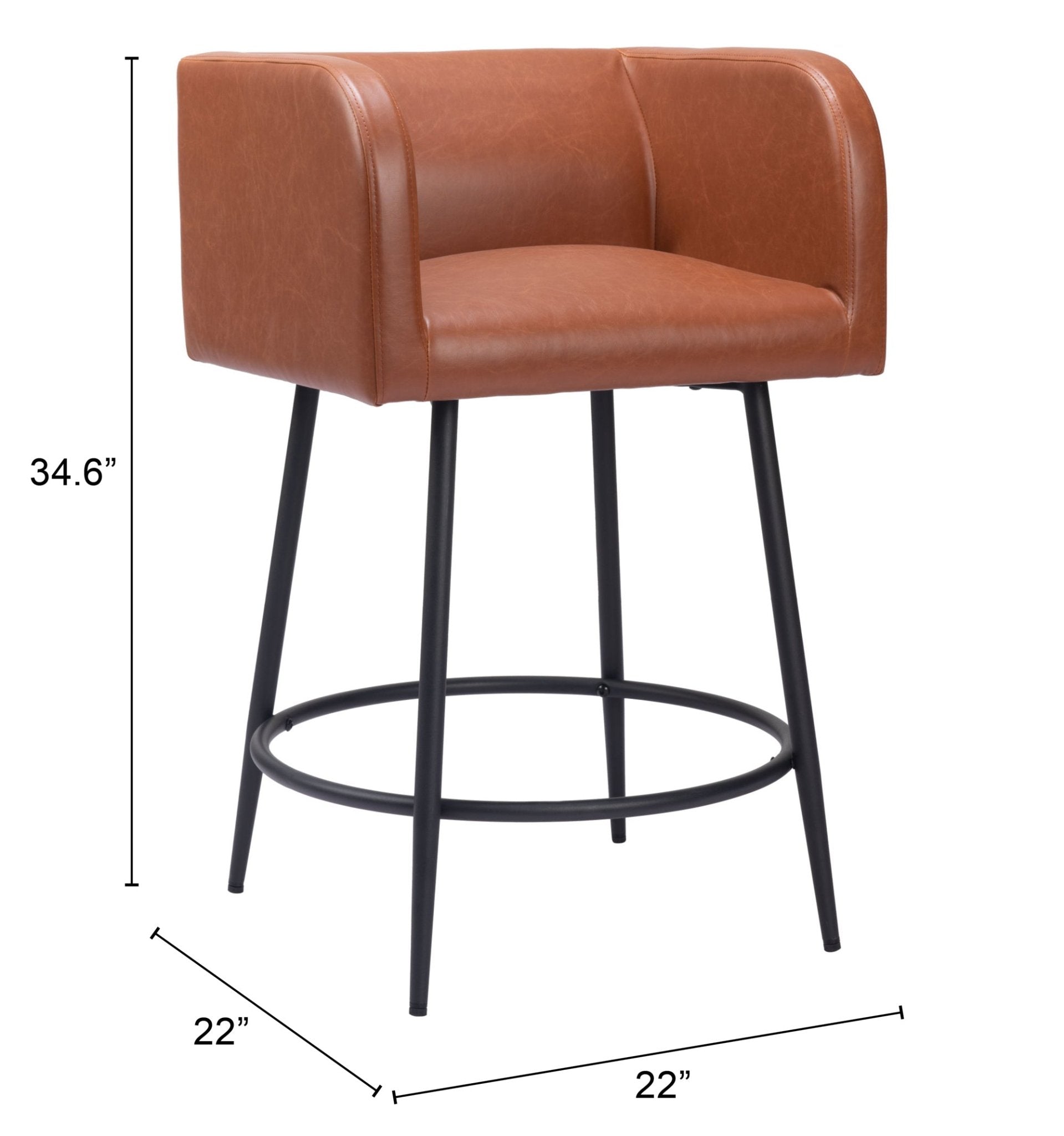 Horbat Counter Stool (Set of 2) Brown - Cozy Roots Decor