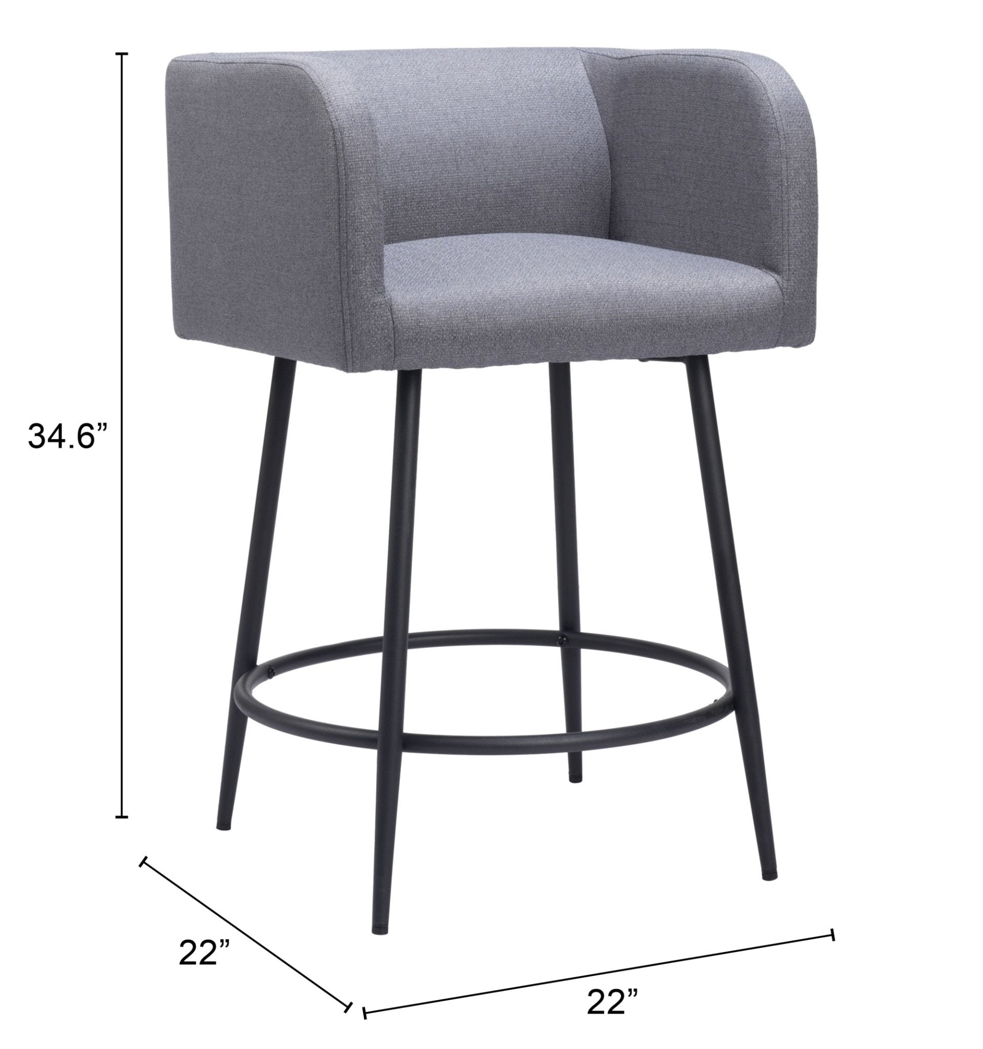Horbat Counter Stool (Set of 2) Gray - Cozy Roots Decor