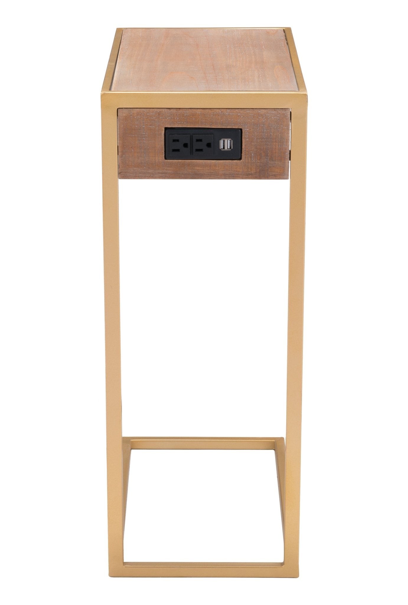 Ike Side Table Brown & Gold - Cozy Roots Decor