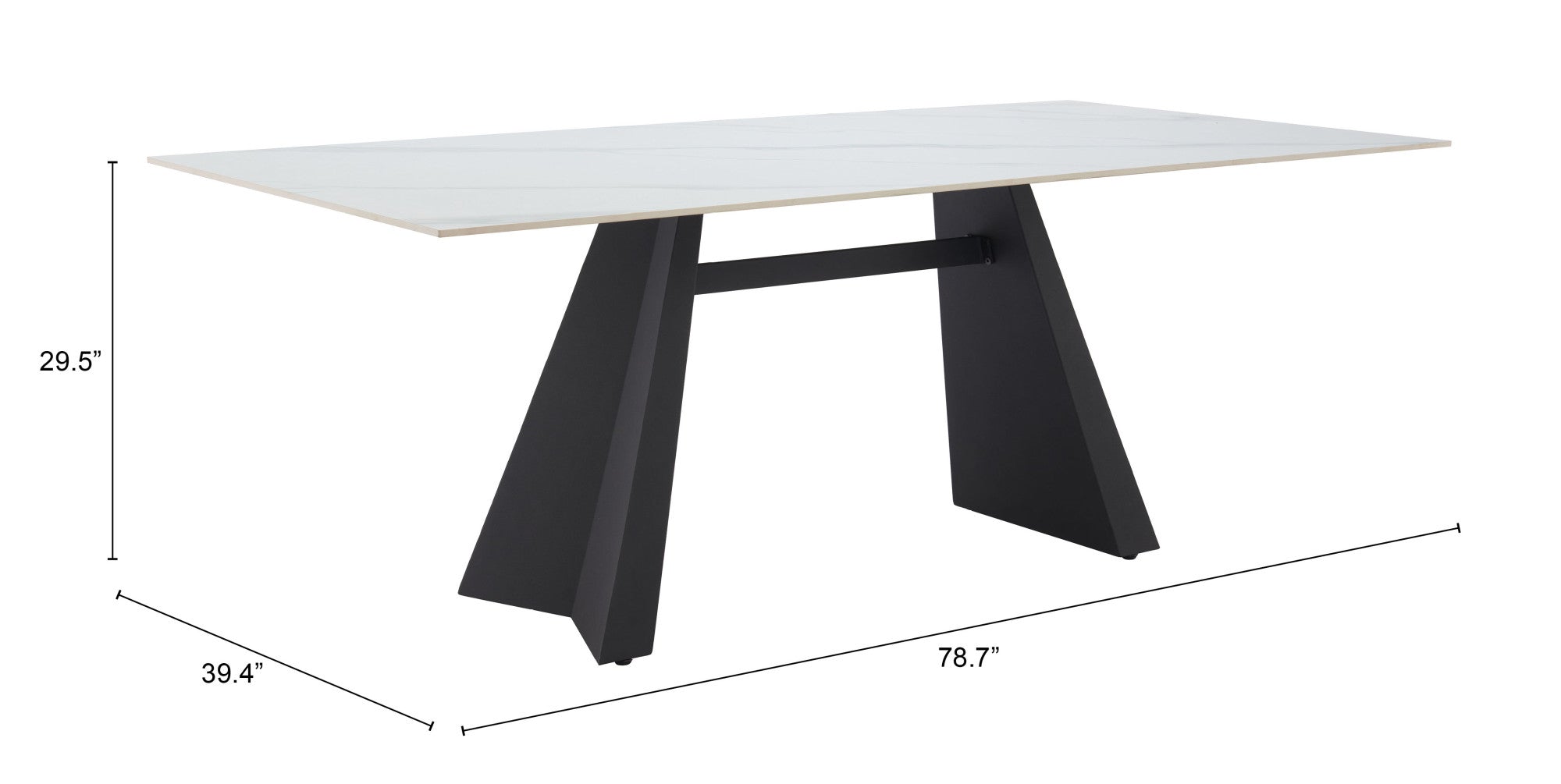Inky Dining Table White - Cozy Roots Decor
