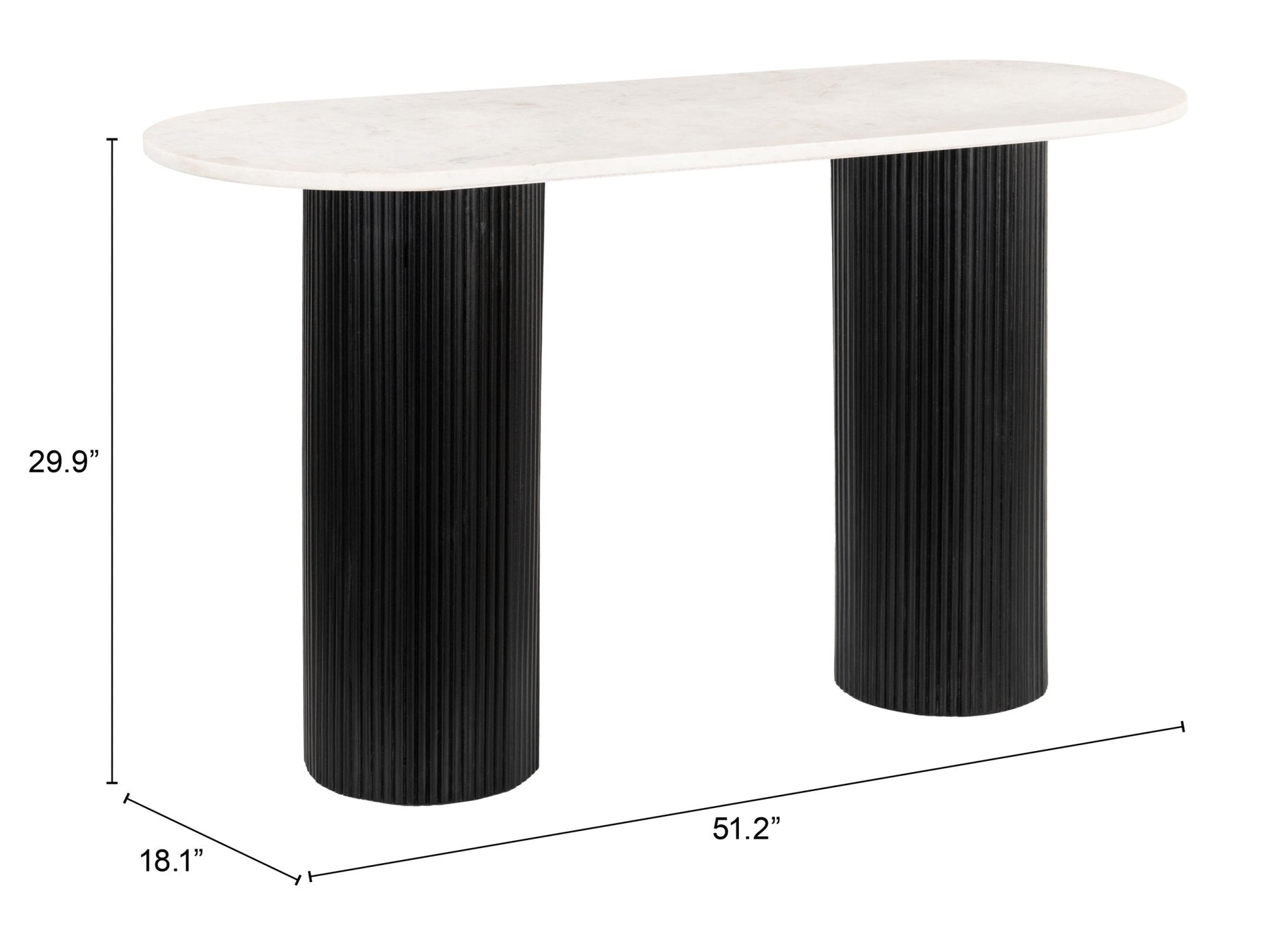 Izola Console Table White & Black - Cozy Roots Decor