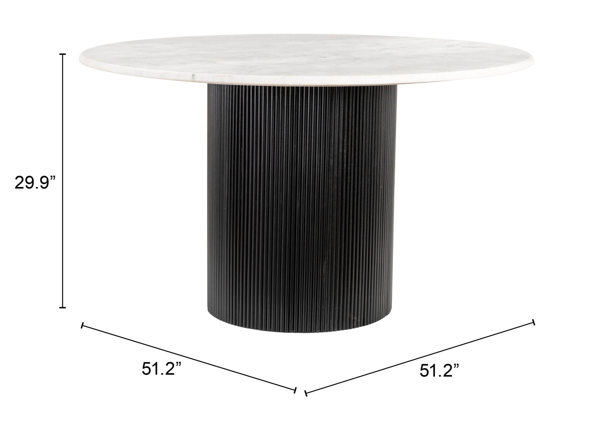 Izola Dining Table White & Black - Cozy Roots Decor