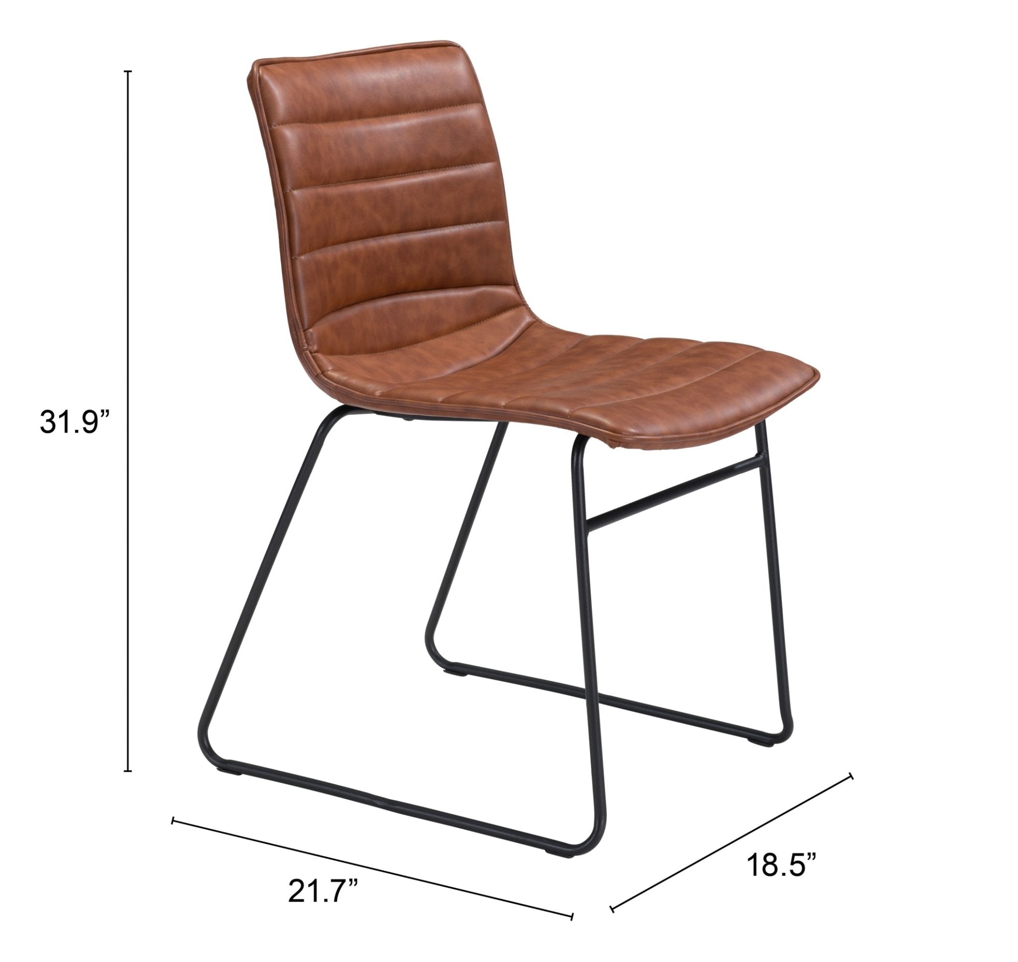 Jack Dining Chair (Set of 2) Vintage Brown - Cozy Roots Decor