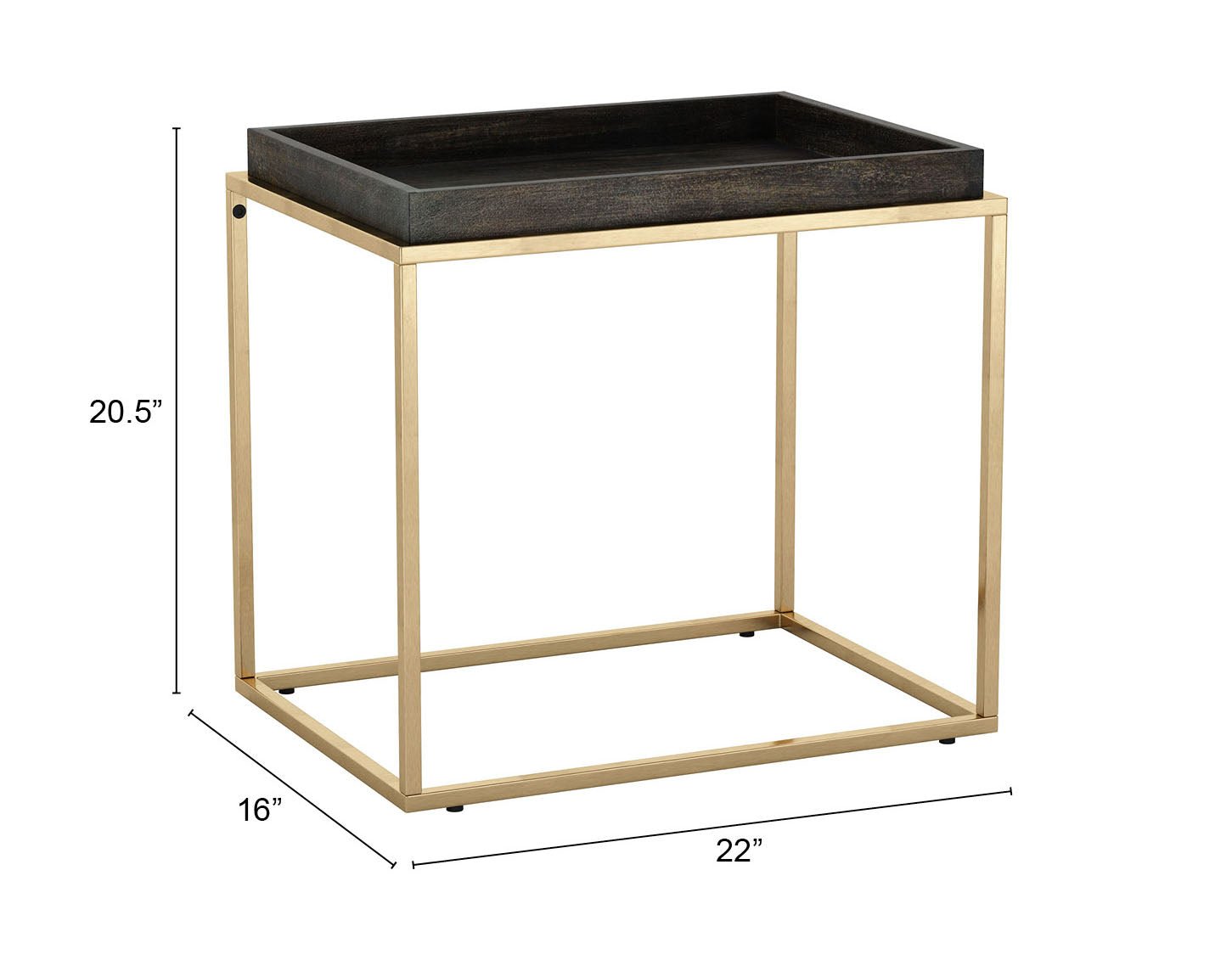 Jahre Side Table Black & Brass - Cozy Roots Decor