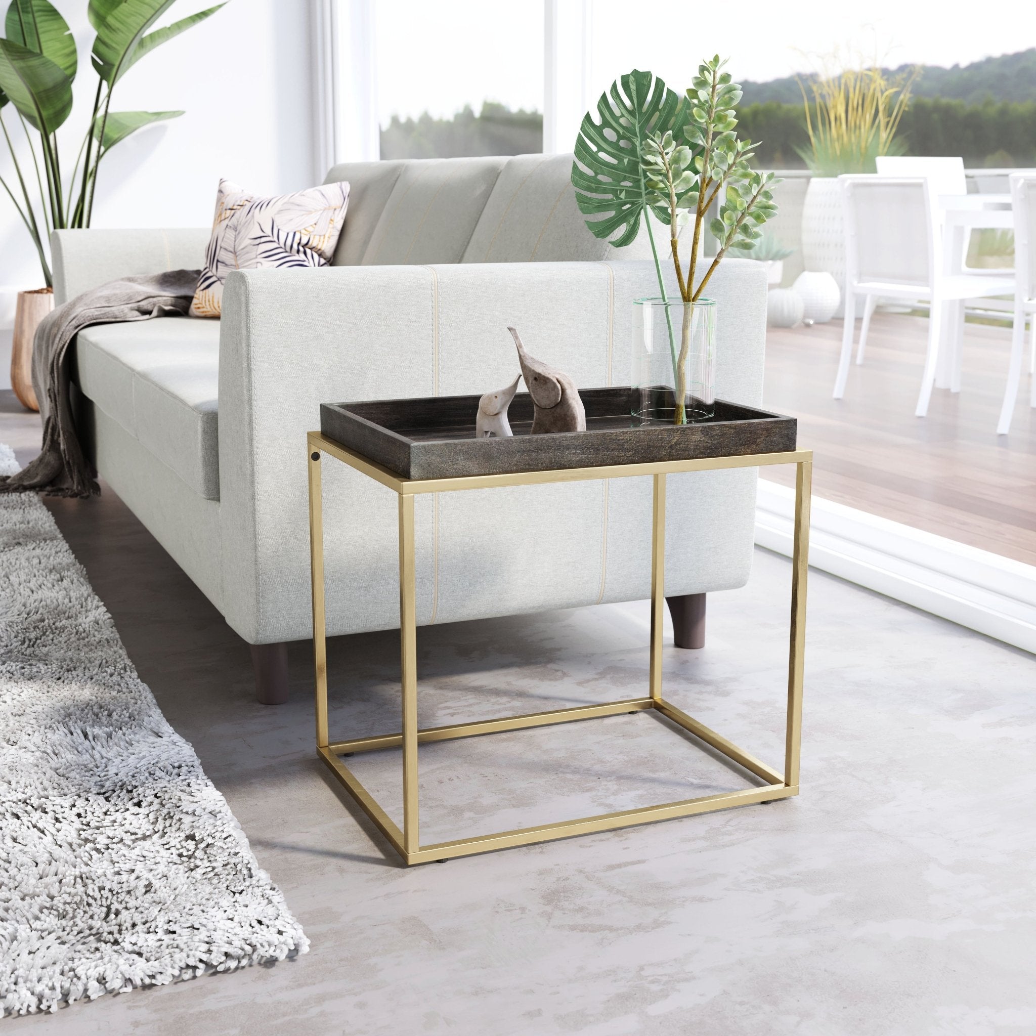 Jahre Side Table Black & Brass - Cozy Roots Decor