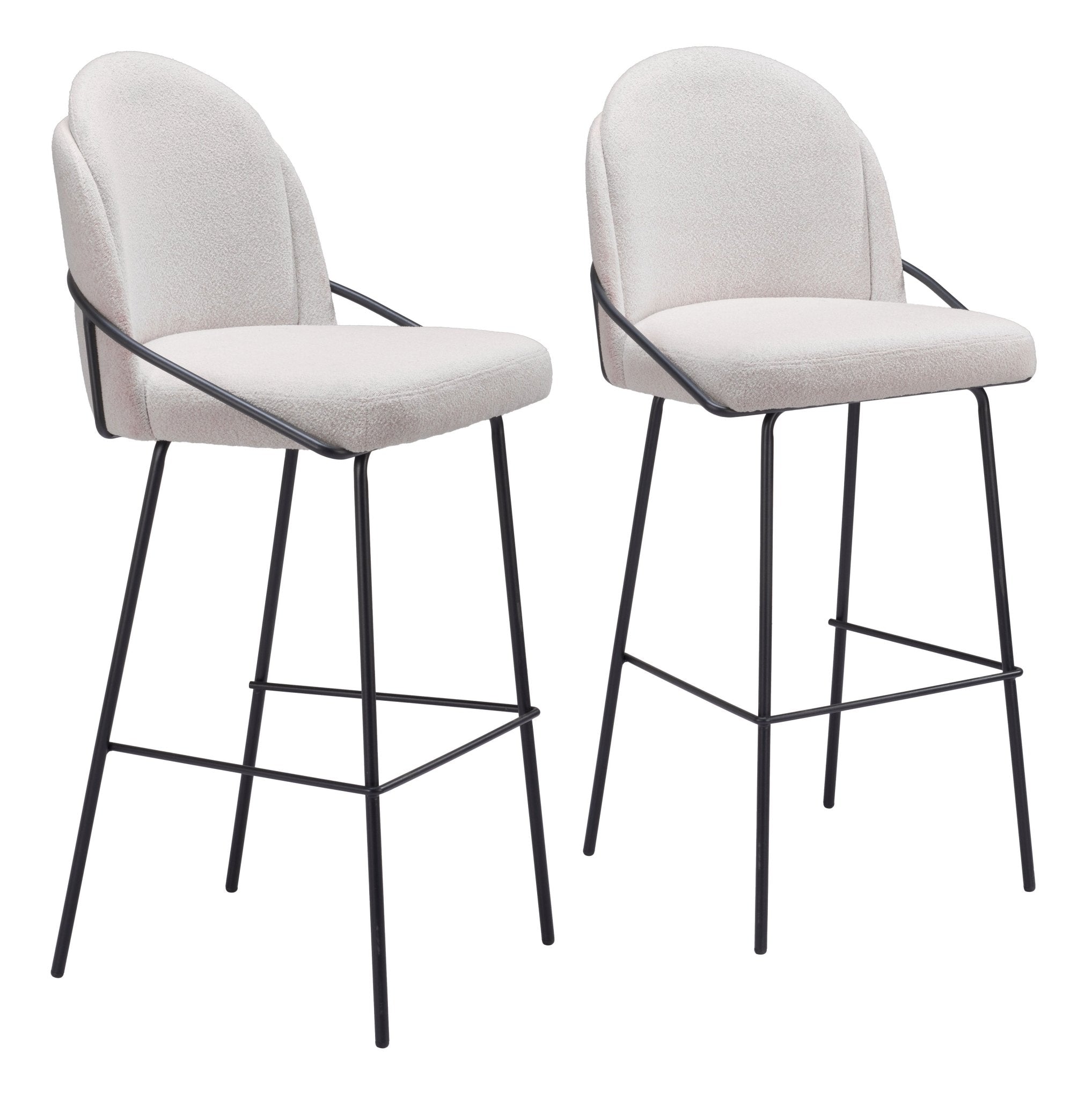 Jambi Barstool (Set of 2) Ivory - Cozy Roots Decor