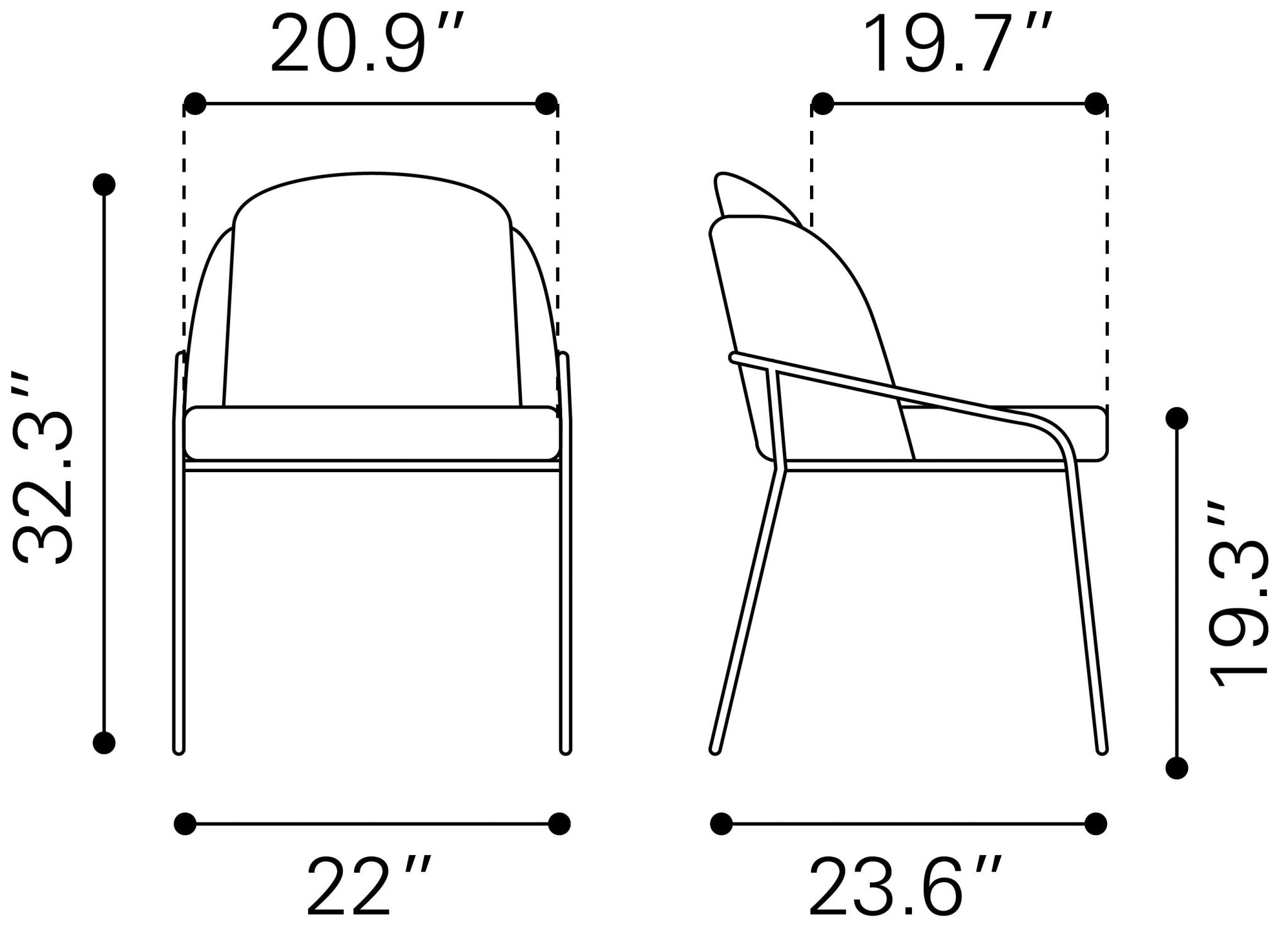 Jambi Dining Chair (Set of 2) Black & White - Cozy Roots Decor