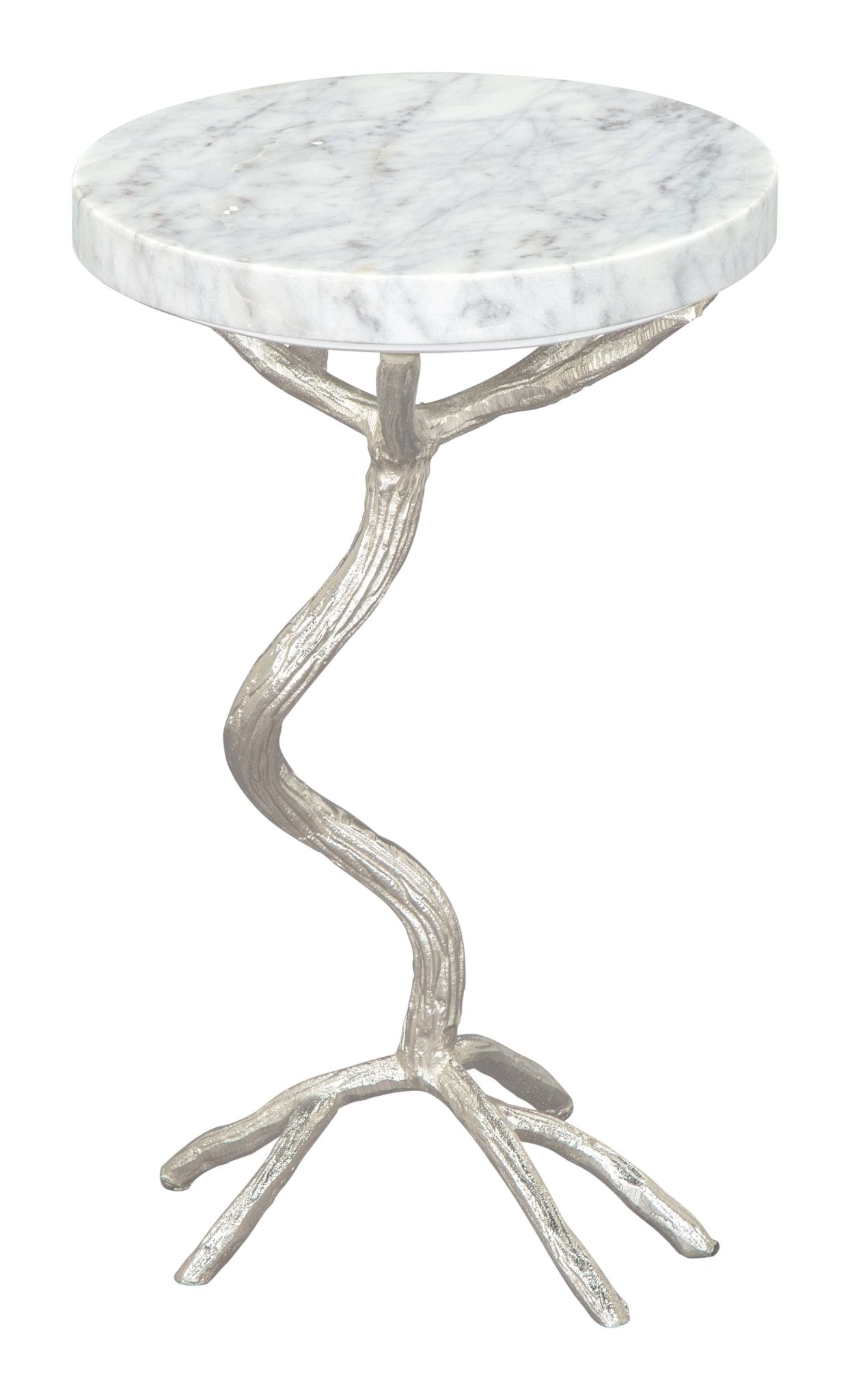 Joel Side Table White & Silver - Cozy Roots Decor