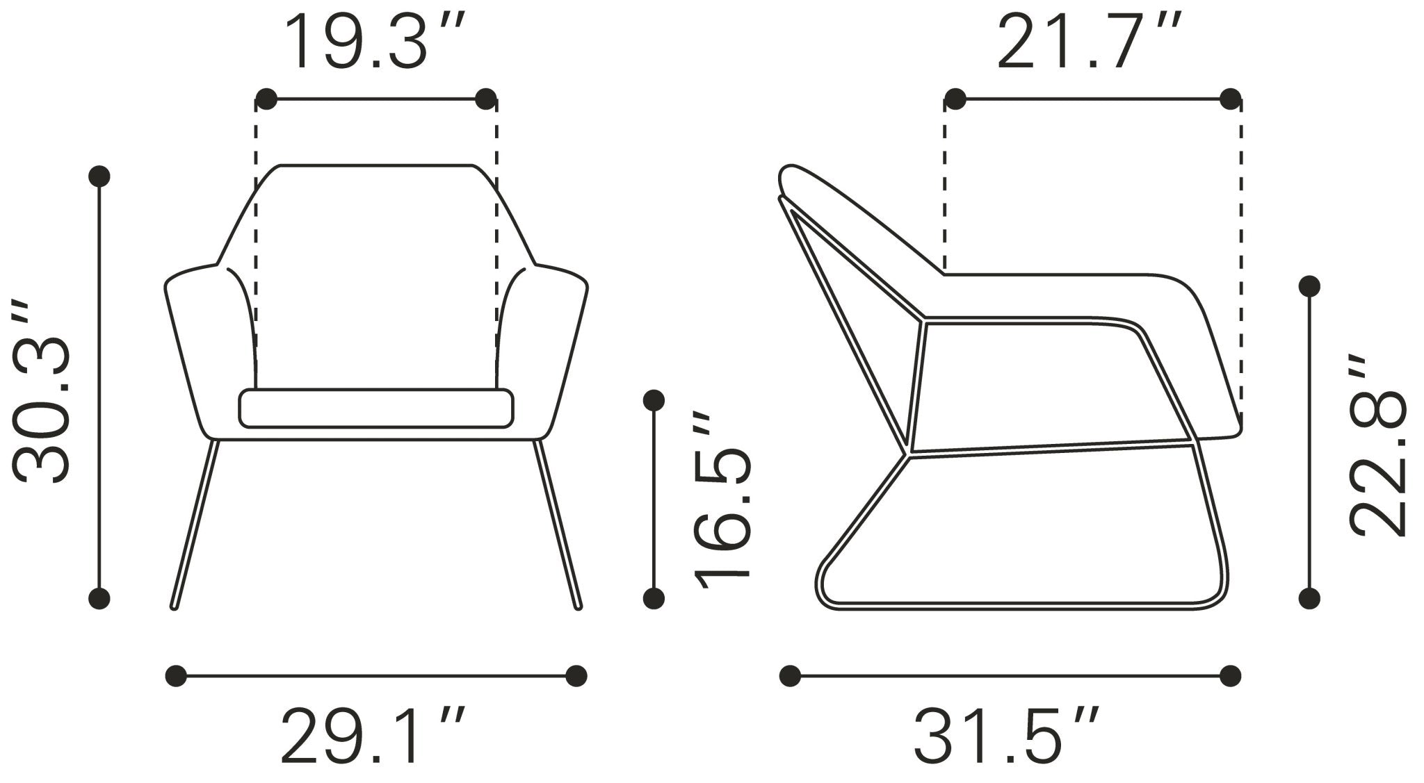 Jose Accent Chair Brown - Cozy Roots Decor
