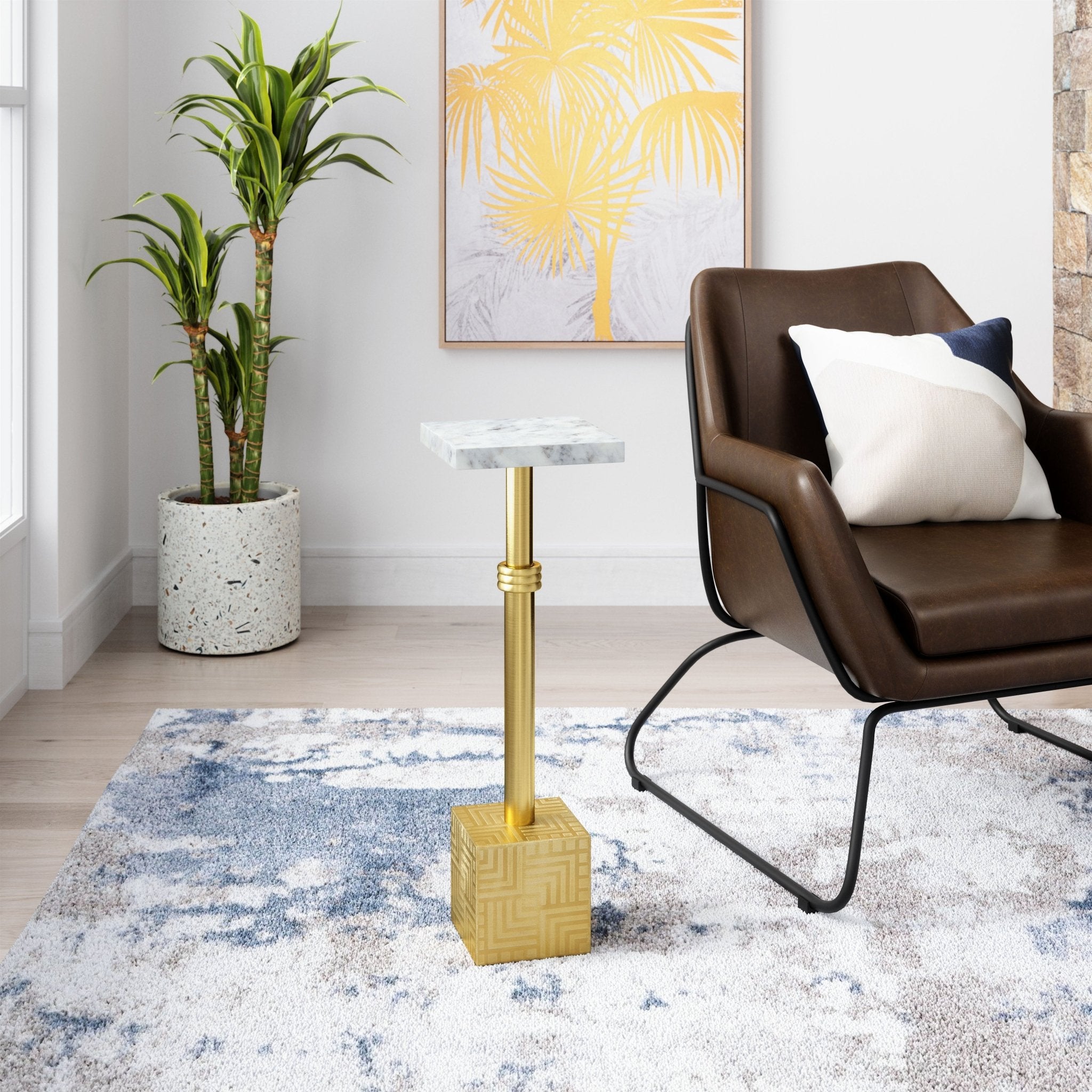 Josef Side Table White & Gold - Cozy Roots Decor