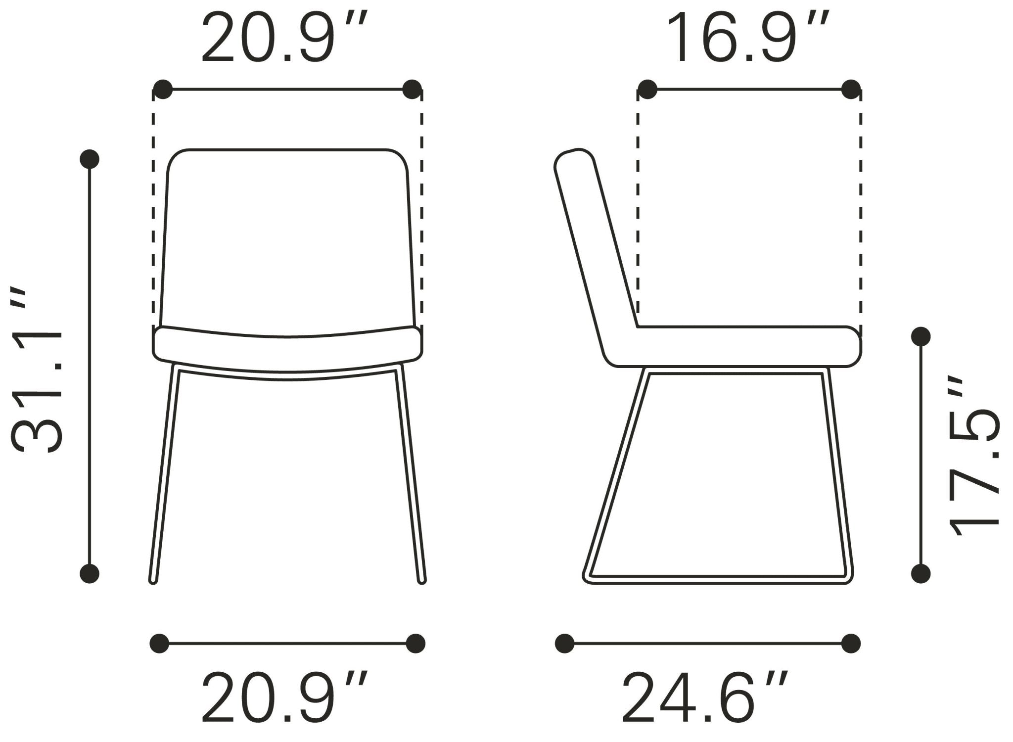 Joy Dining Chair (Set of 2) White - Cozy Roots Decor
