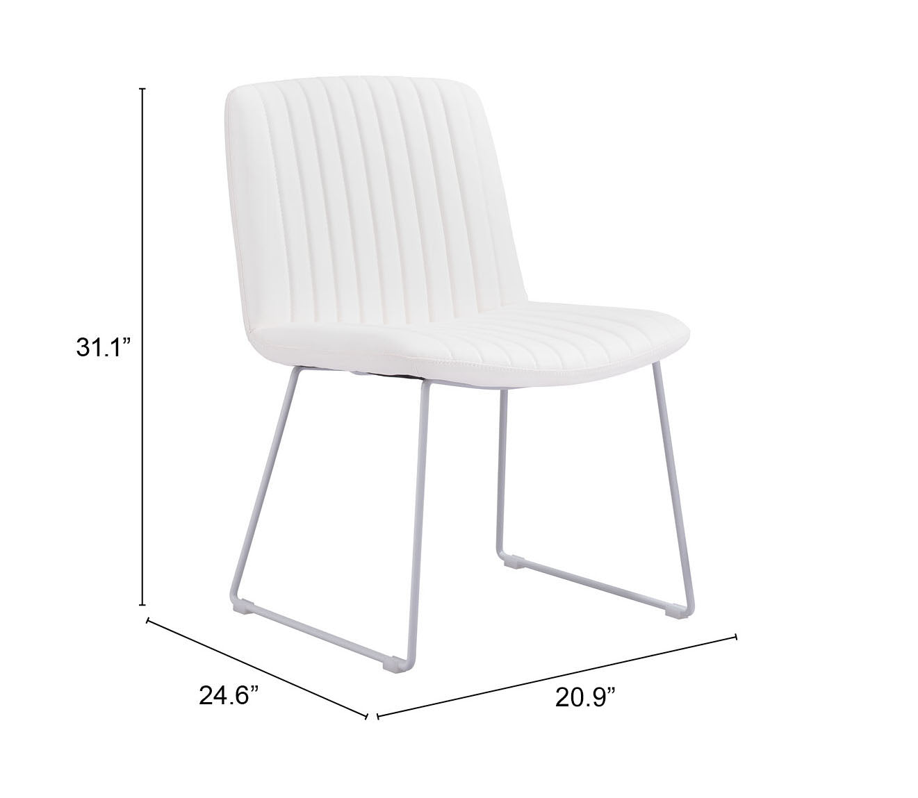 Joy Dining Chair (Set of 2) White - Cozy Roots Decor