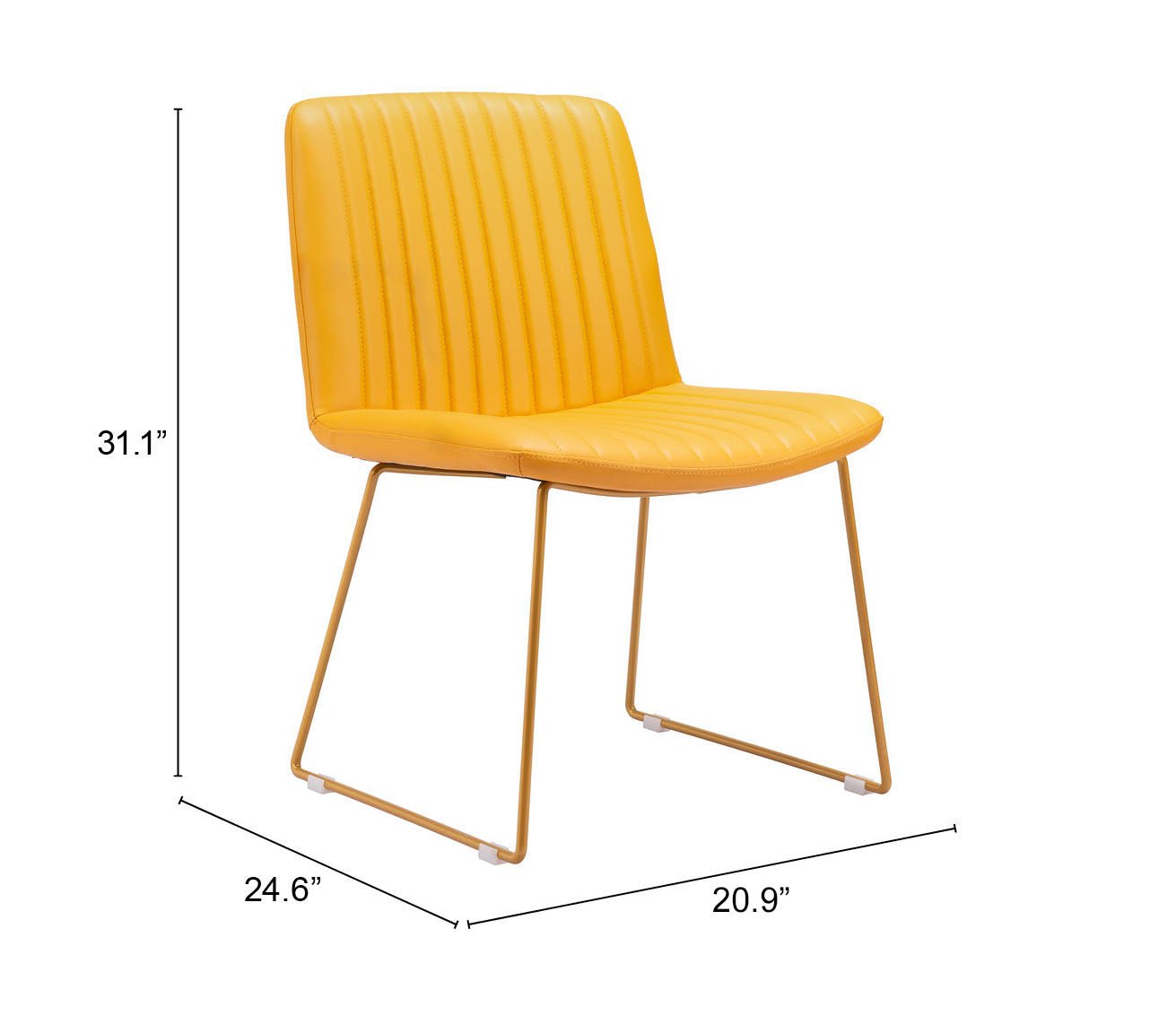 Joy Dining Chair (Set of 2) Yellow - Cozy Roots Decor