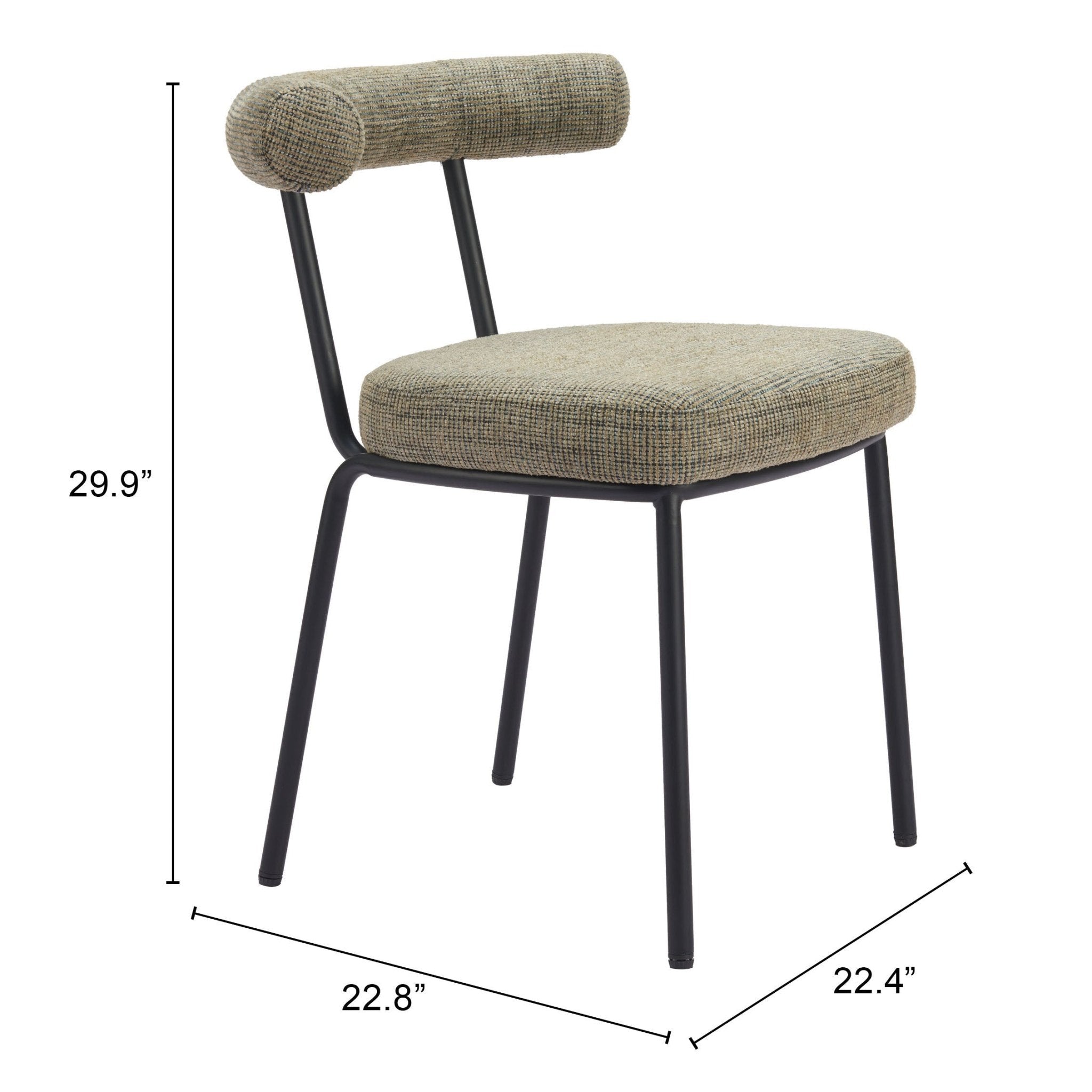 Kede Dining Chair (Set of 2) Green Tweed - Cozy Roots Decor